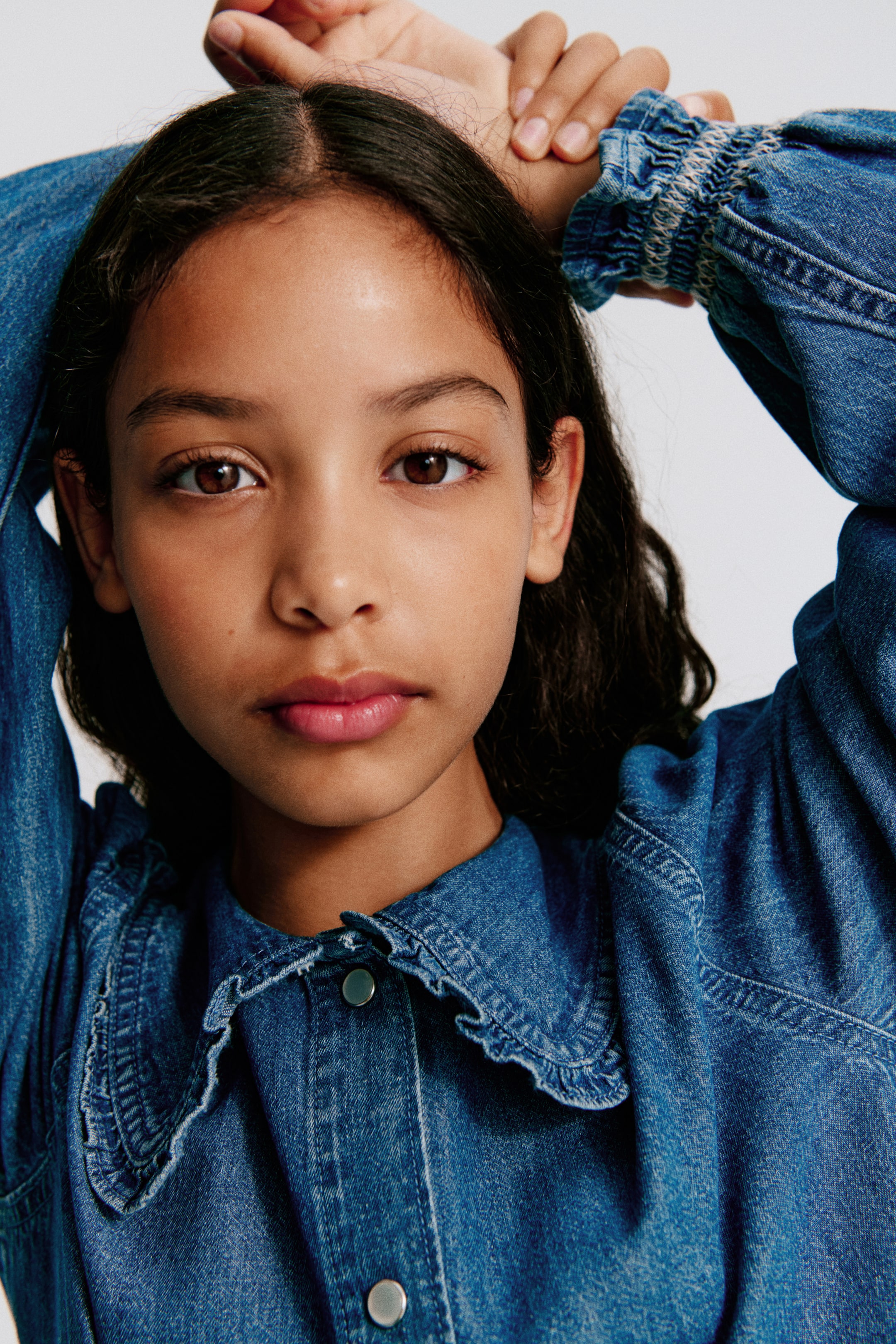 Детские блузки H&M Denim Blouse with Collar — фото 3