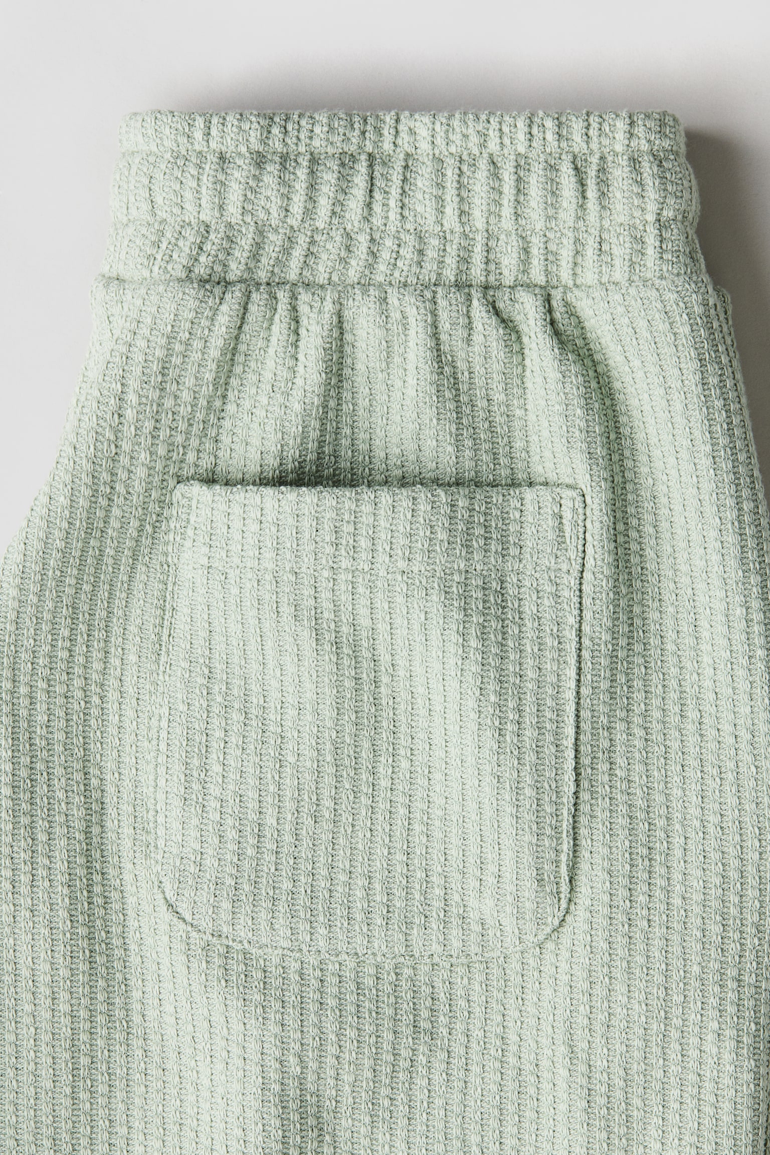 Textured-knit shorts - Light dusty green/White/Brown - 2