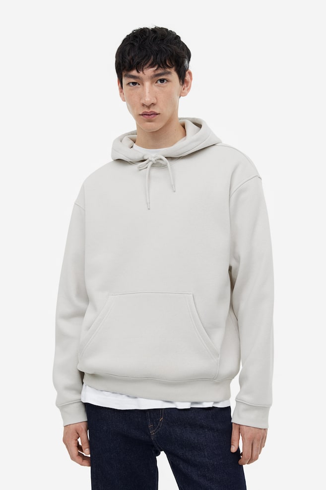 Relaxed Fit Hoodie - Light greige/Black/White/Light grey marl/dc/dc/dc/dc/dc/dc/dc/dc/dc/dc/dc - 1