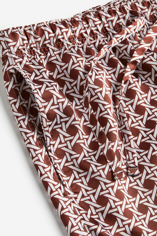 Regular Fit Pyjama shirt and shorts - Brown/Patterned/Blue/Leopard print - 8