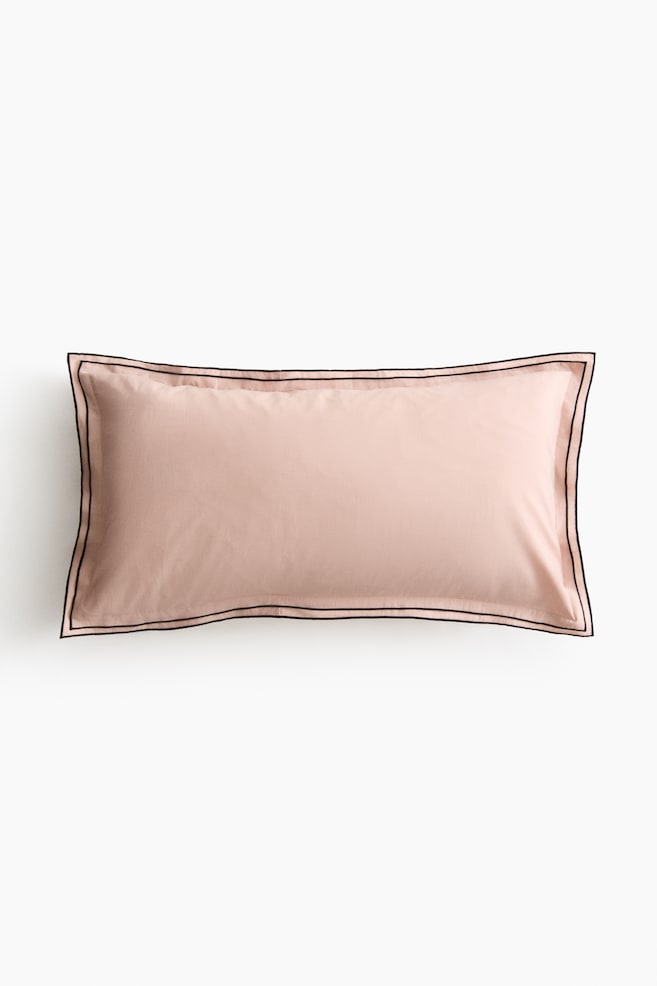 Cotton pillowcase - Powder pink/Pale yellow - 1
