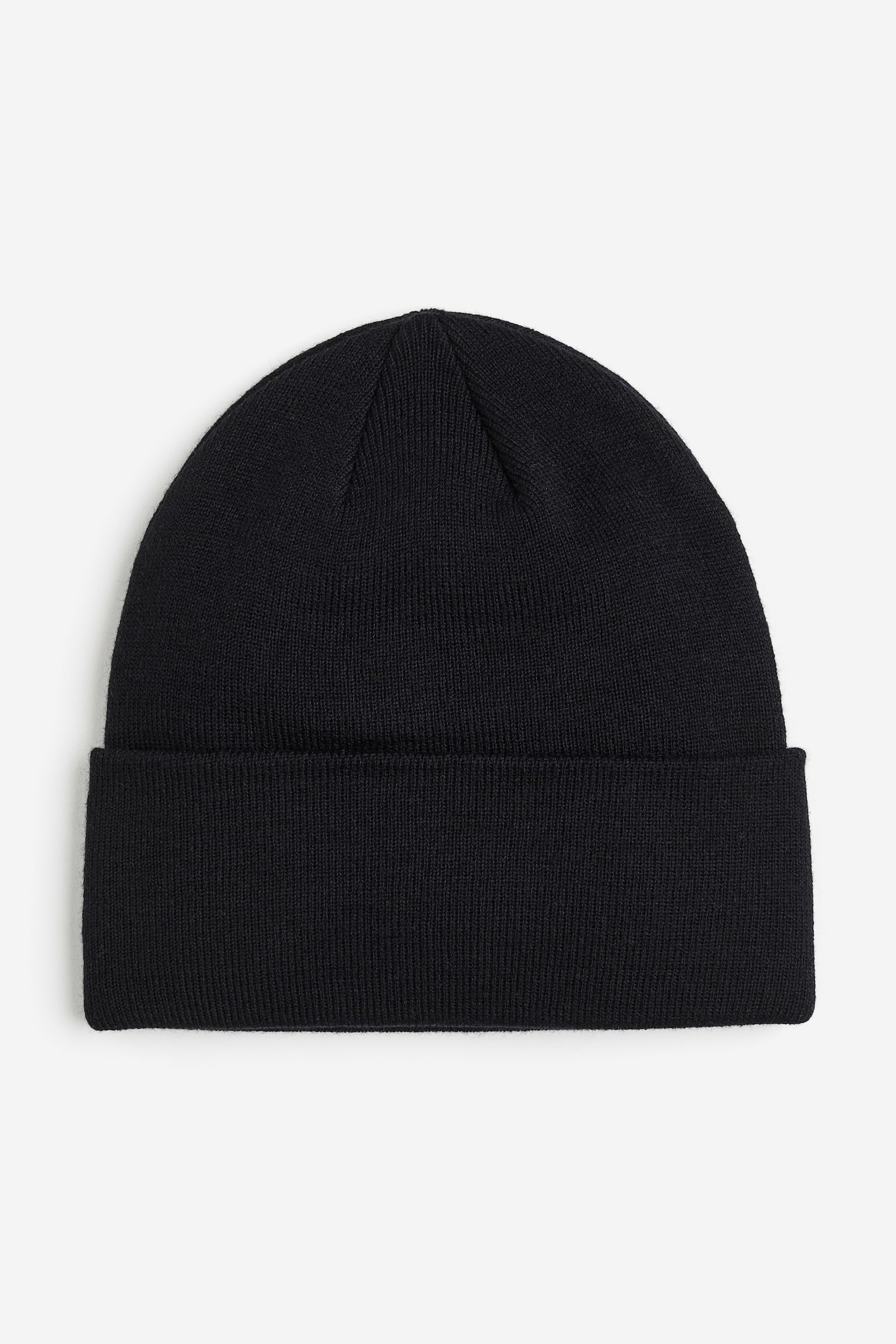 Fine-knit hat - Black/Beige - 1