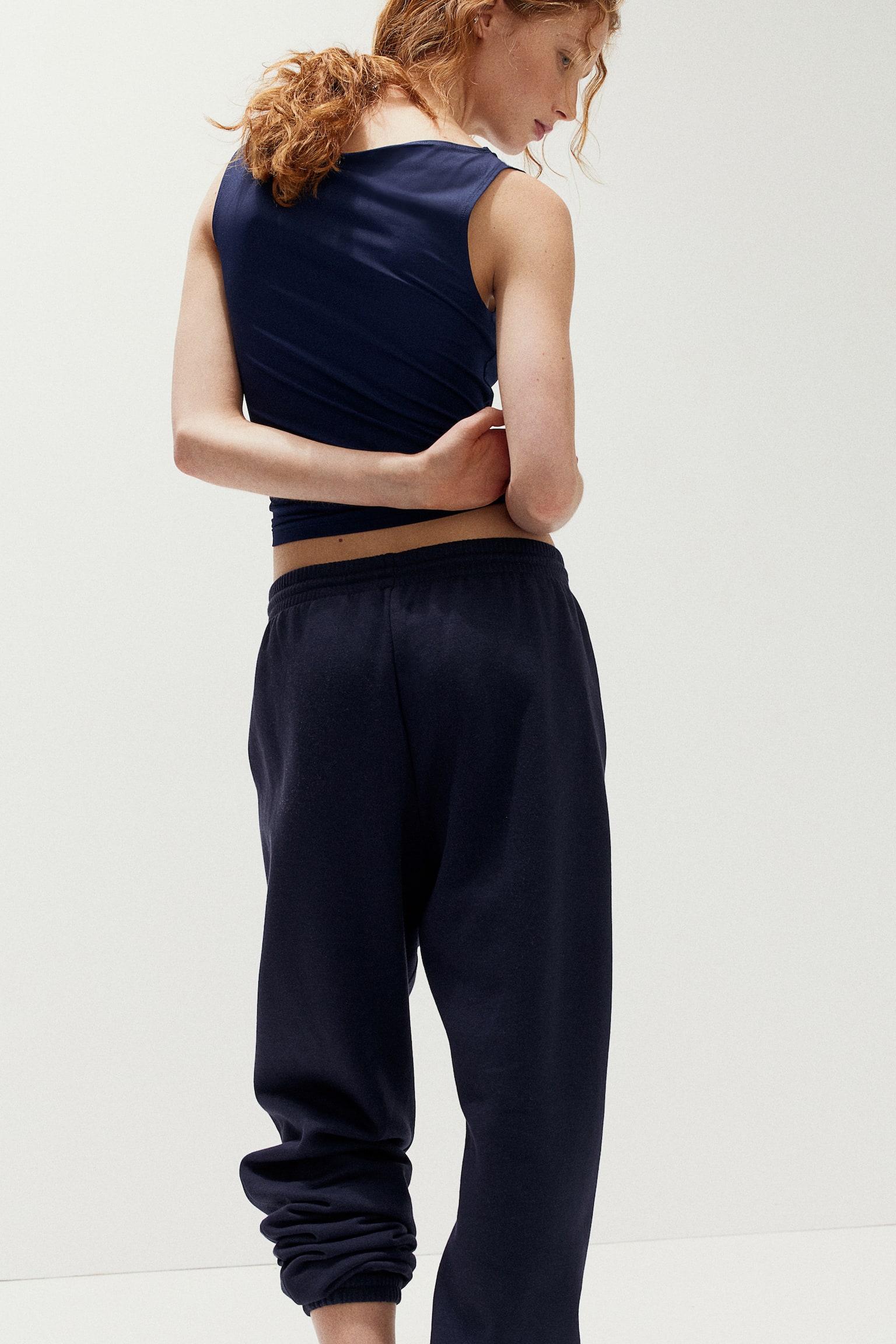 High-waisted joggers - Navy blue/Black/Dusty pink/Dark red/Light blue/Dark grey/Light turquoise/Light grey marl/Light pink/Dusty green/Dark grey/Light beige/White/Light beige marl/Pink/Mint green/Bright blue/Light blue/Light purple/Cerise/Light greige - 4