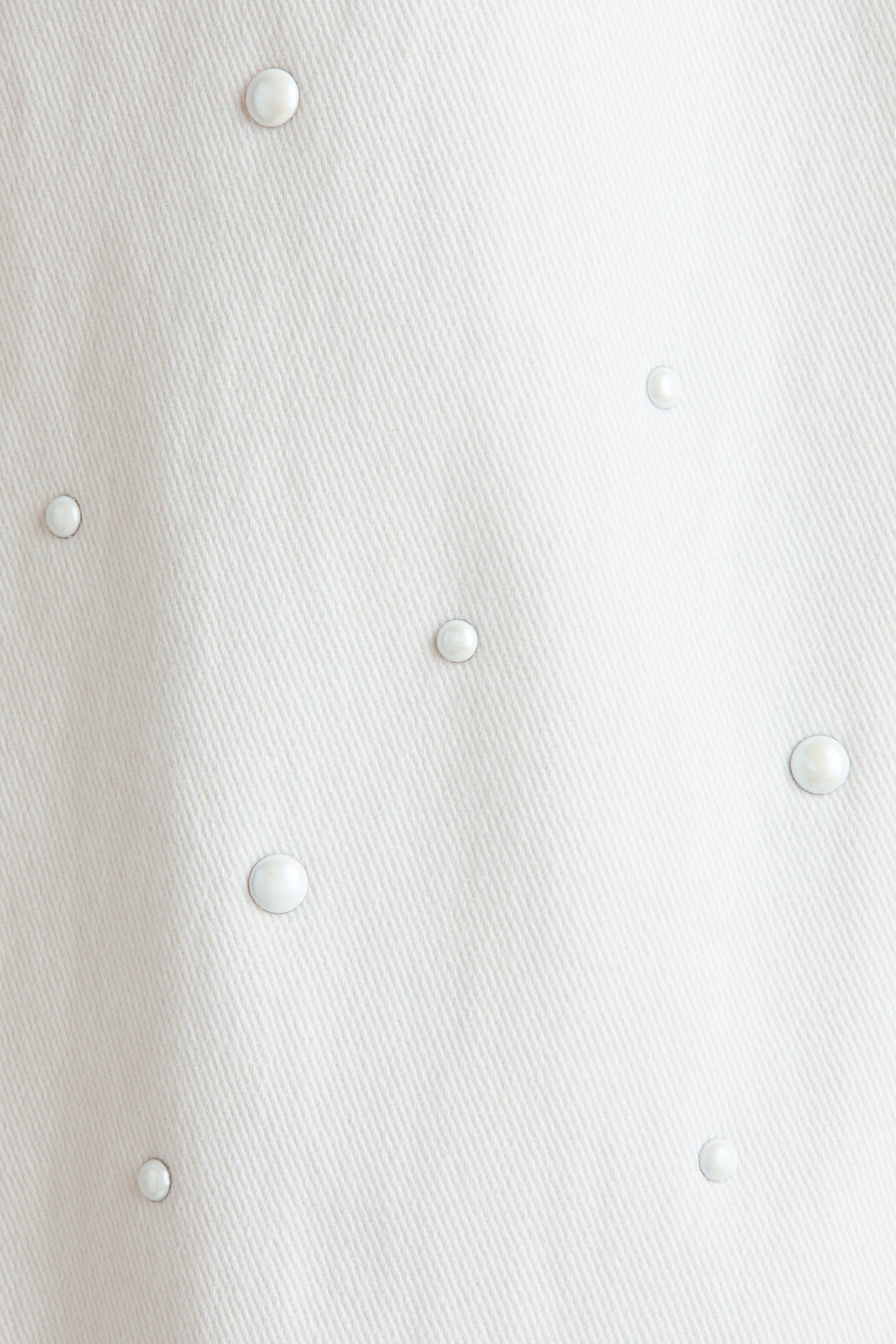 מכנסיים מתרחבים בעיטור חרוזים - לבן - 2