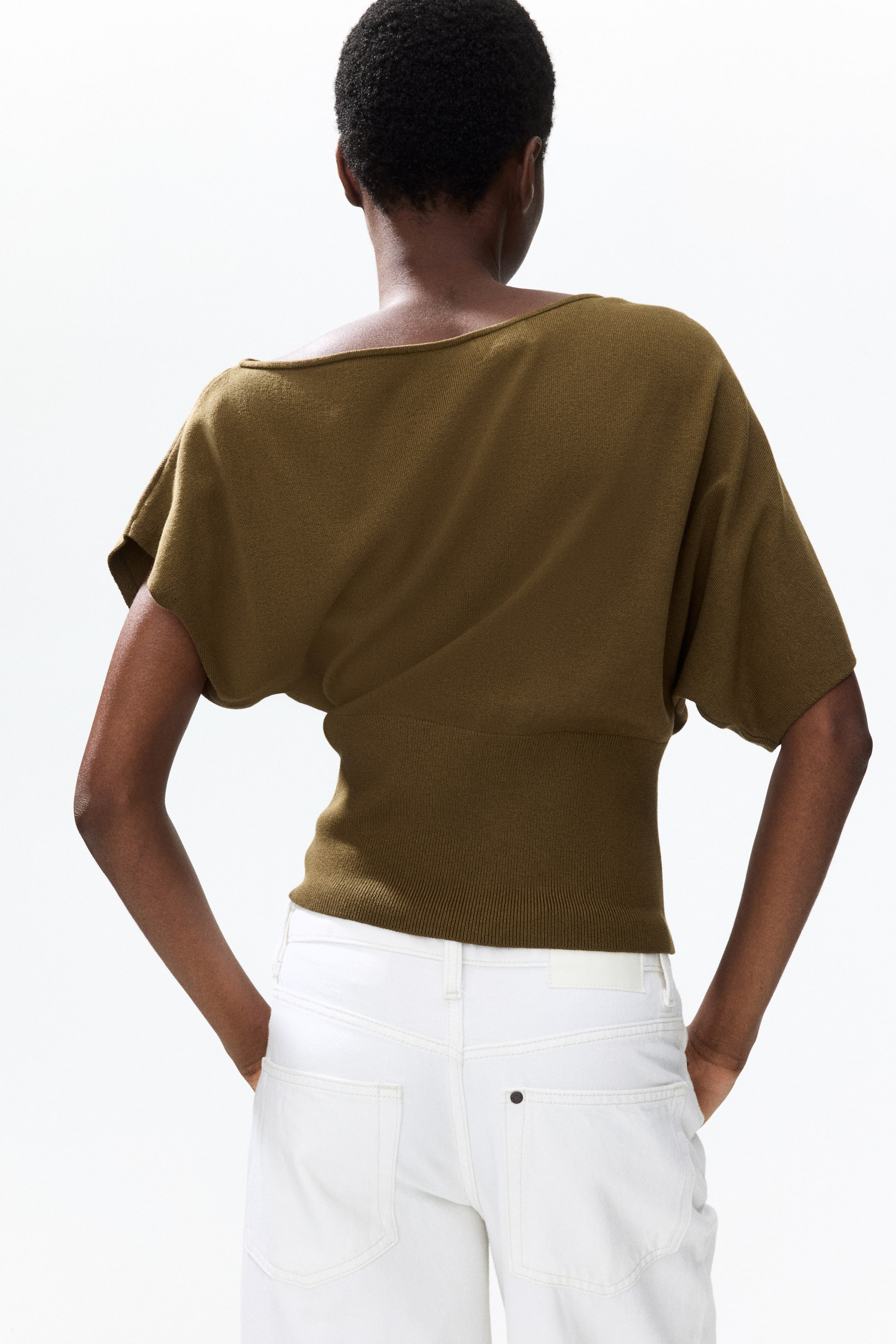 Fine-Knit One-Shoulder Top