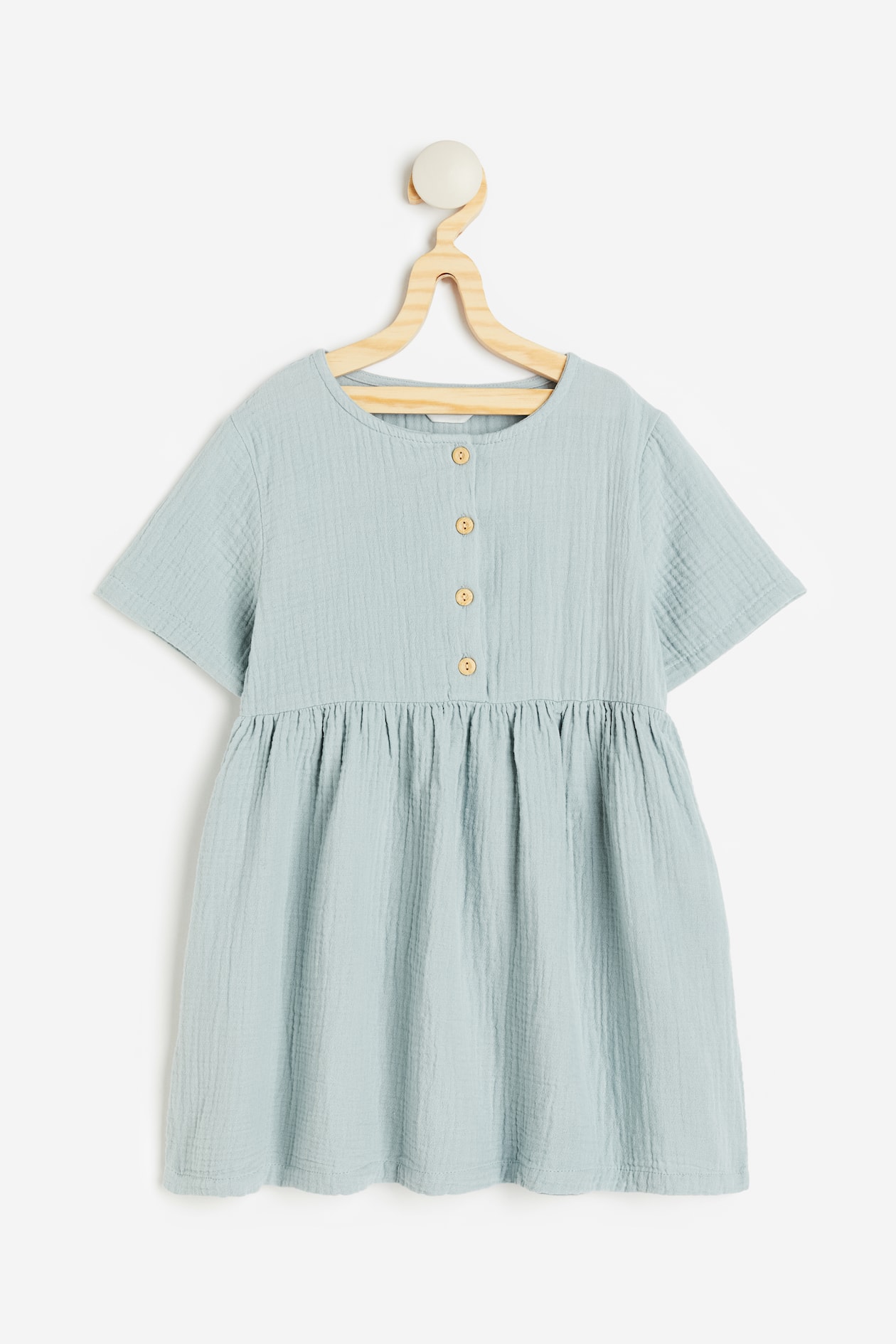 Short-sleeved Dress - Round Neck - Short sleeve - Light turquoise ...