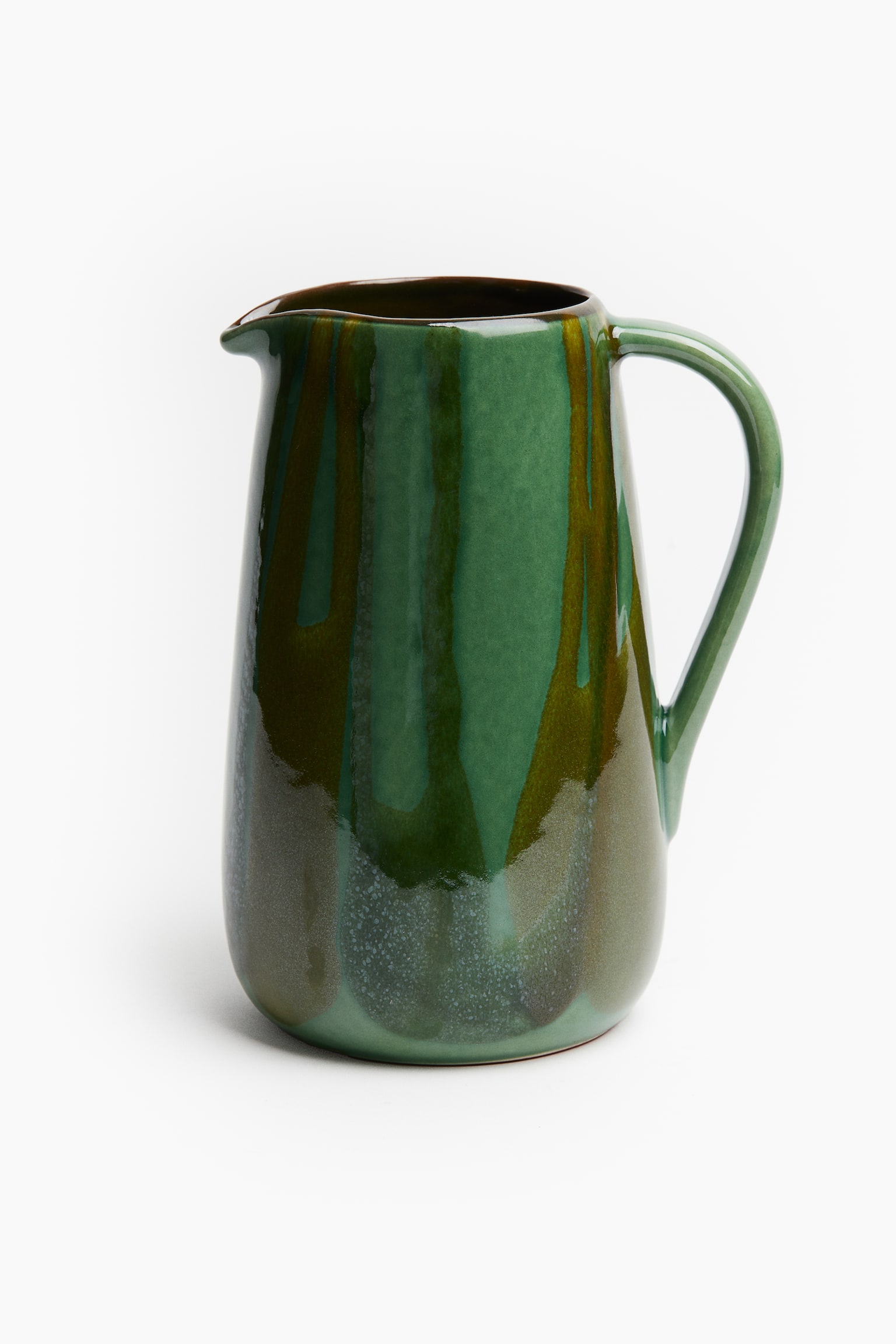 Glazed terracotta jug - Dark green/Patterned - 1