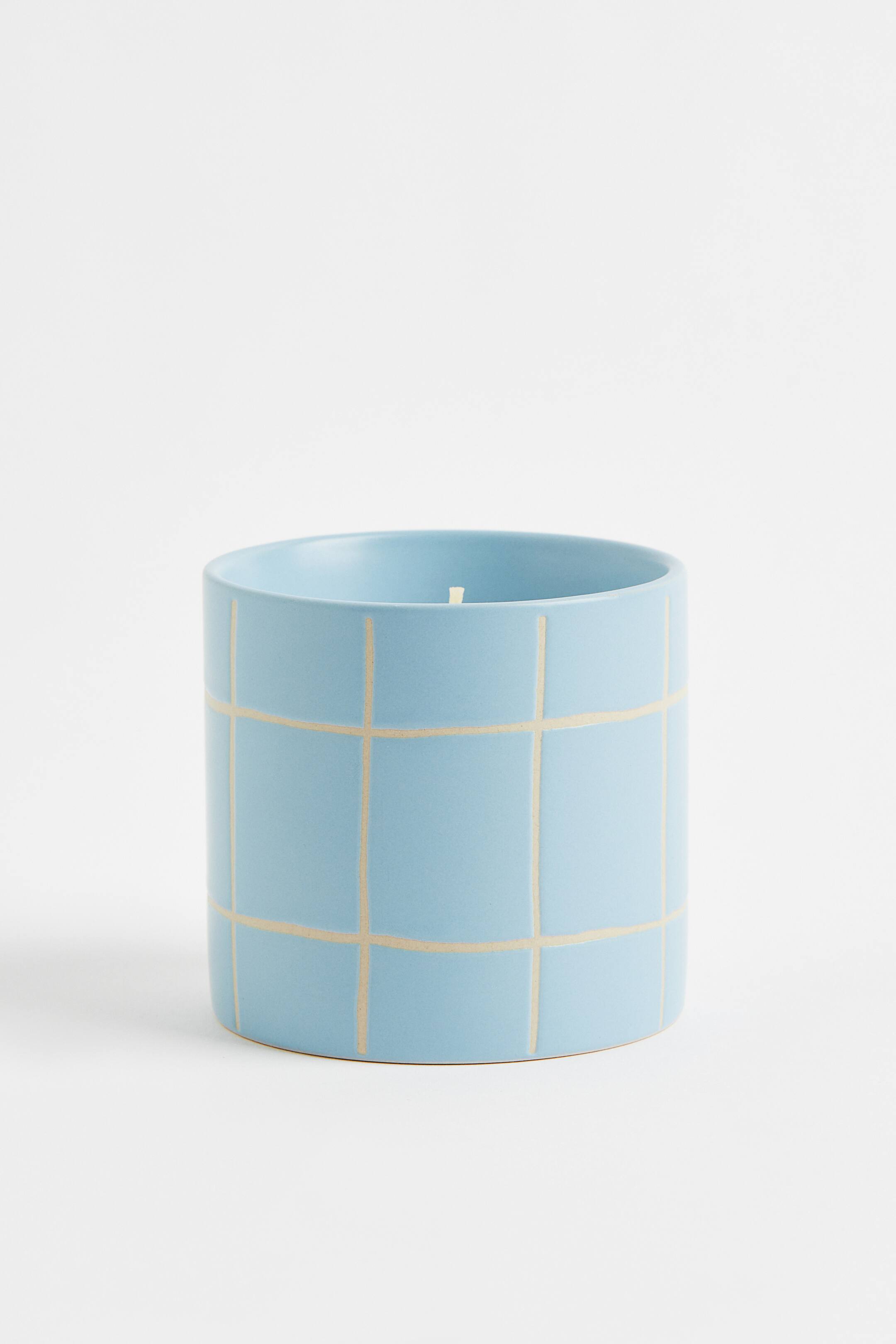 Scented Candle in Ceramic Holder Light blue/Evergreen Forest Home All H&M US