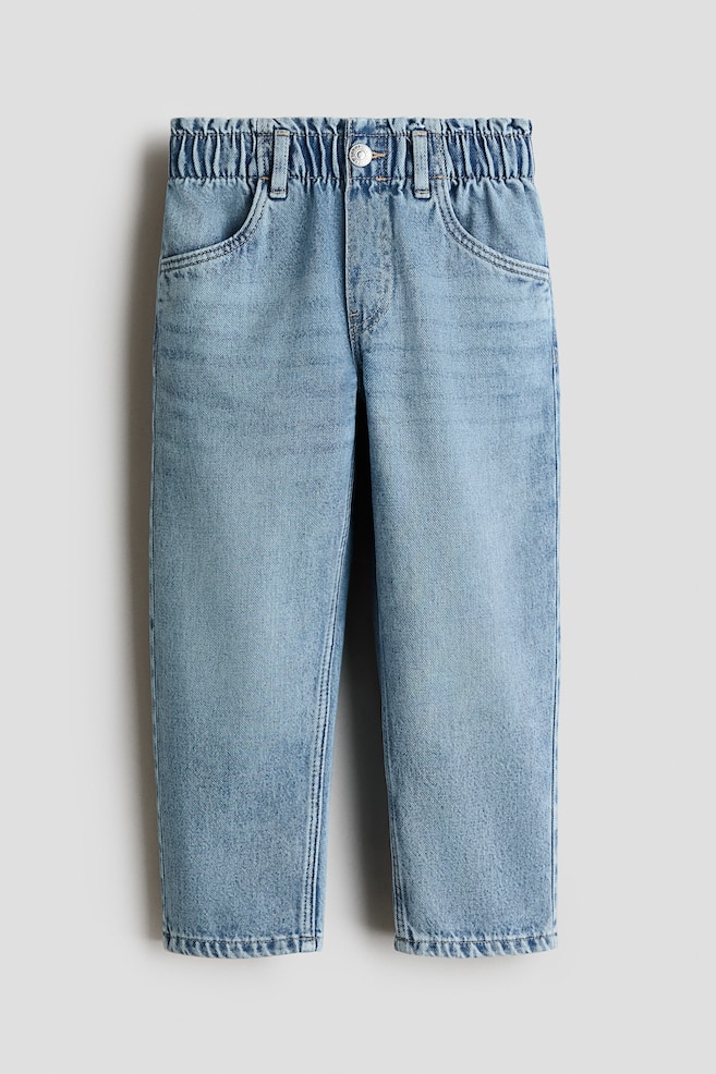 Relaxed paper bag jeans - Light denim blue/Denim blue/Denim black/Light pink/Spotted/Light pink/Brown/Floral - 1