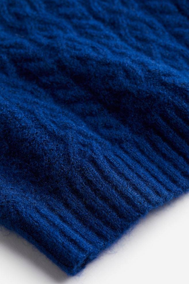 Pullover mit Zopfmuster - Blau - 3