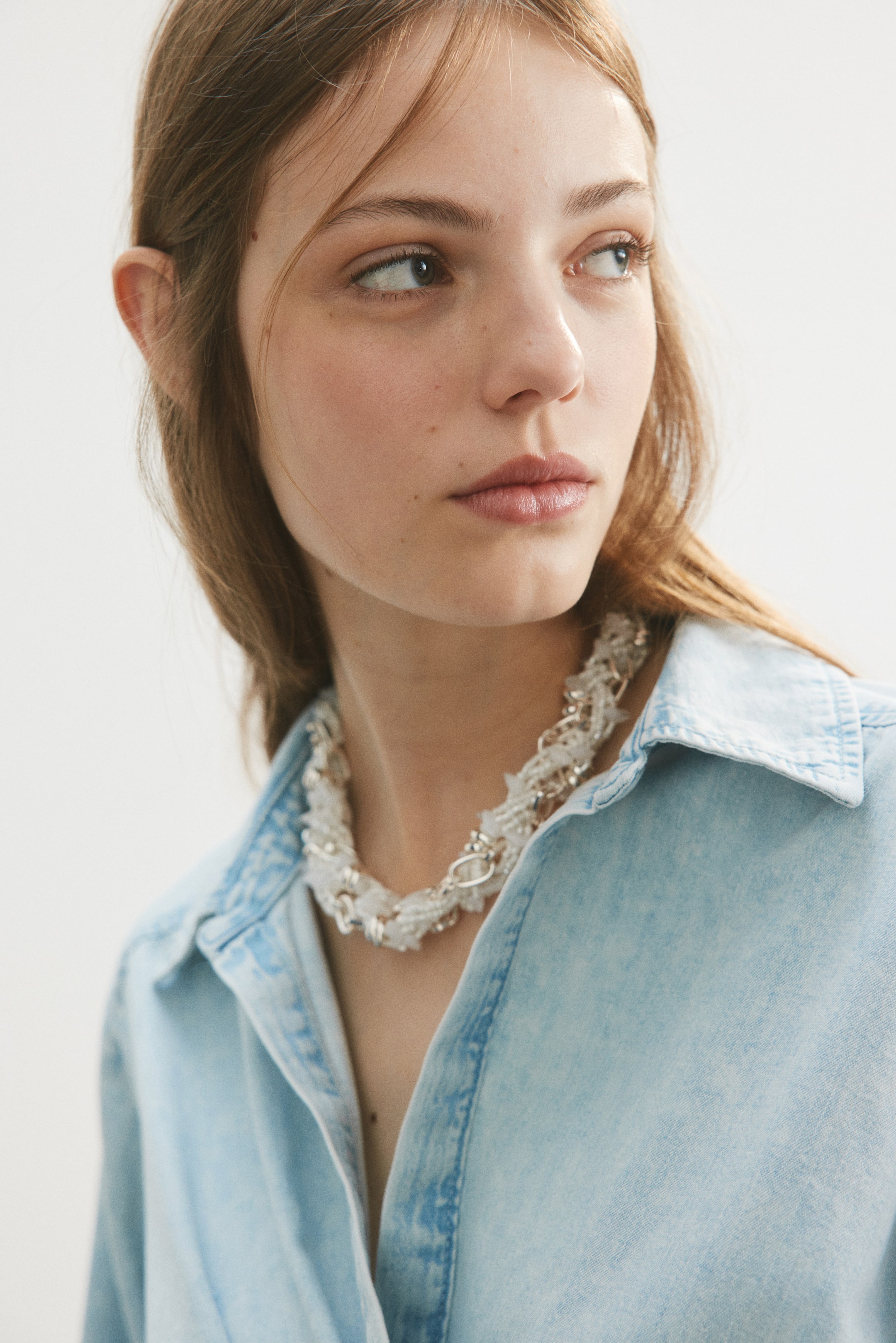 Blouse croisée en denim