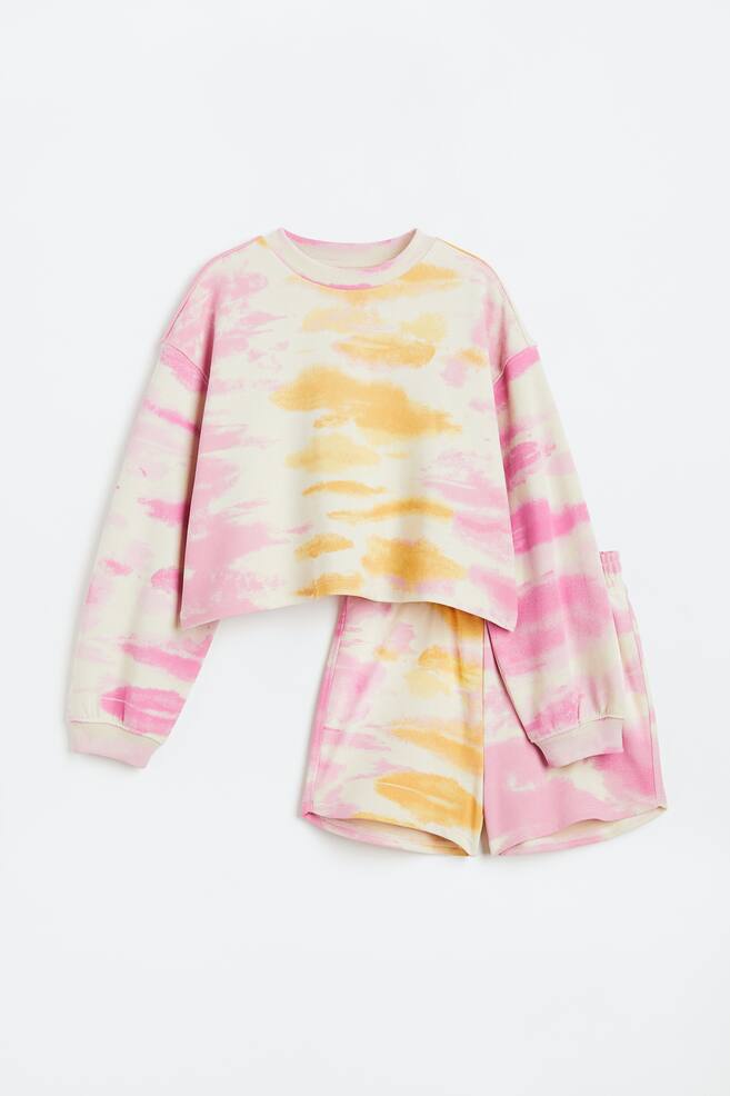 2-delt sweatshirtsæt - Rosa/Batikfarvet/Lyslilla/Find me/Lysegråmeleret/Seattle