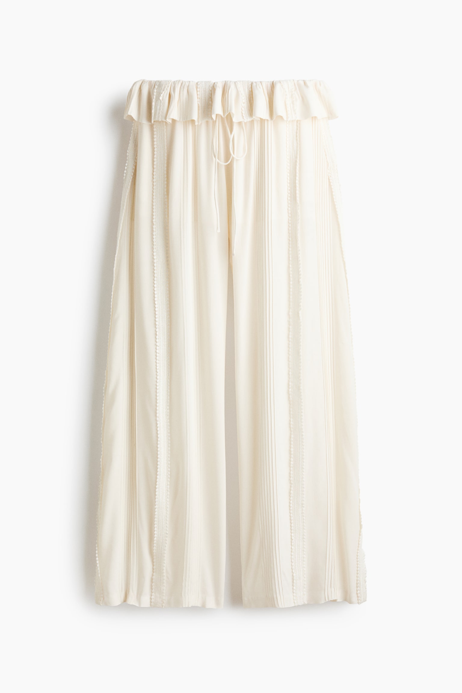 Pintucked trousers - Cream - 2