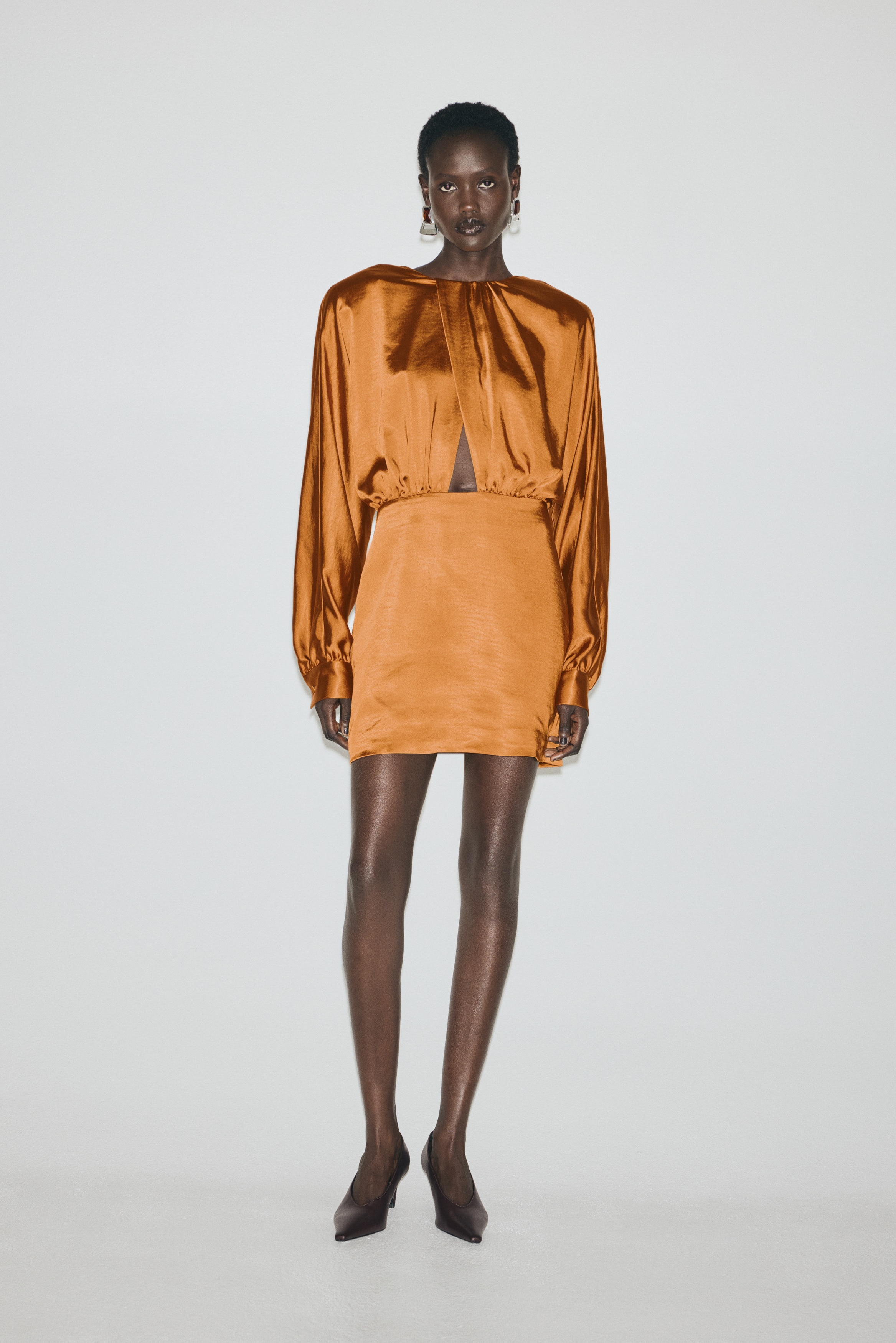 h&m orange bodycon dress Baserange main image 0