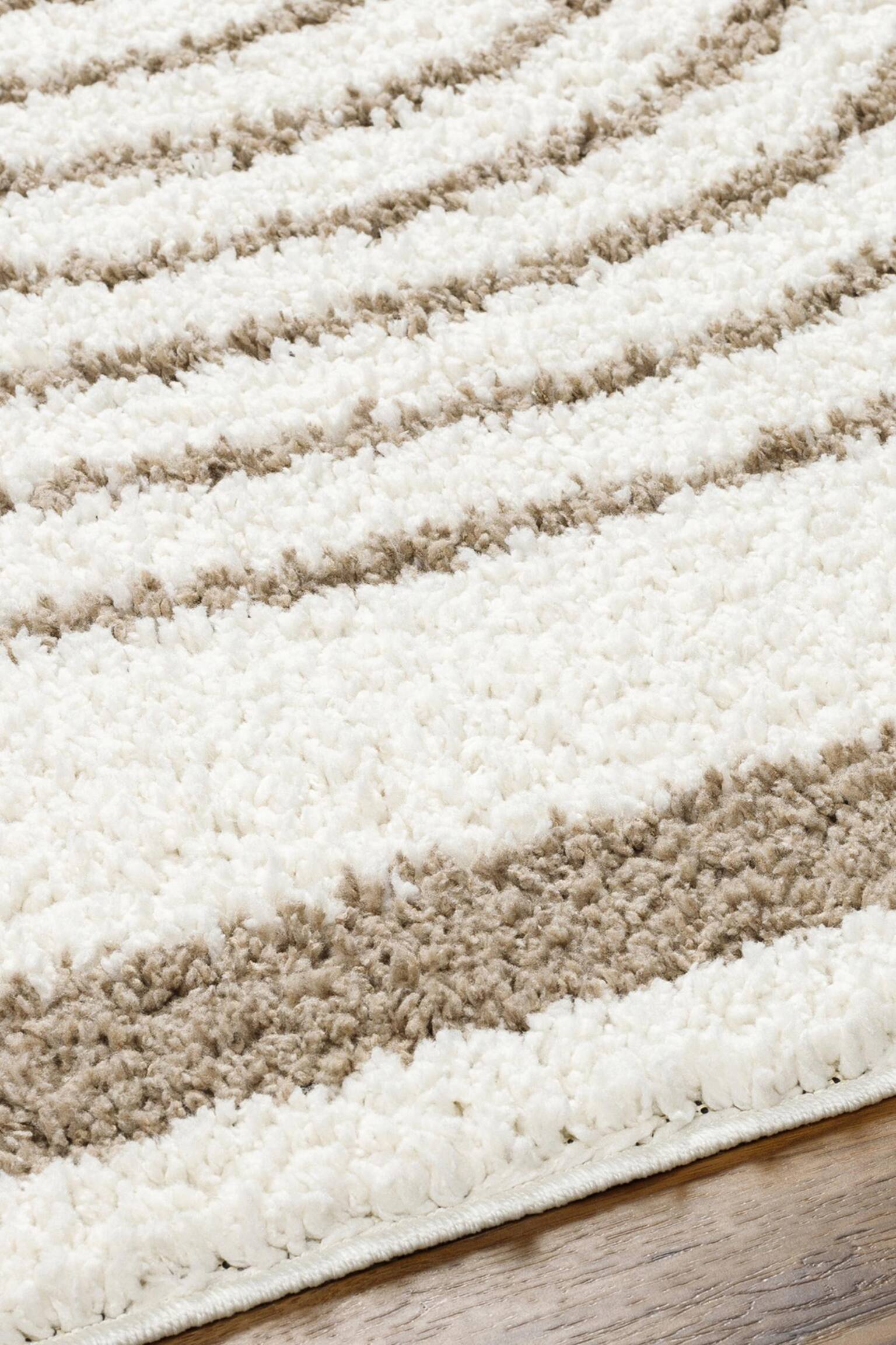 Pihu Modern Shaggy Area Rug - Ivory, Tan - 4