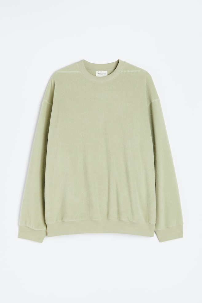 Pocket-detail fleece sweatshirt - Pistachio green/Black/Brown - 1