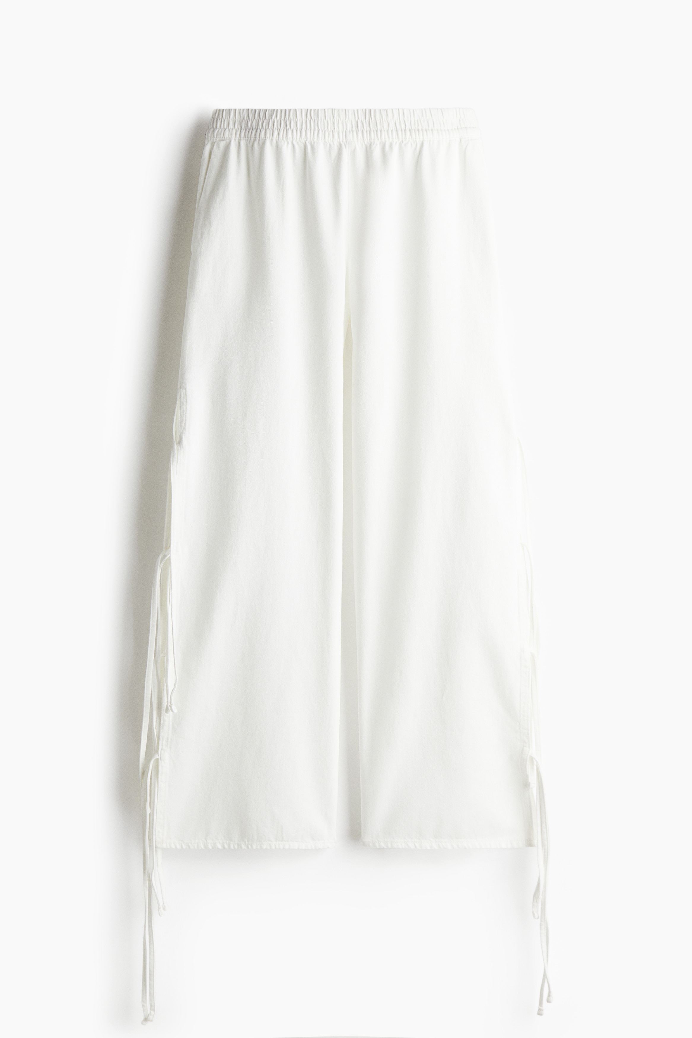 Pull on-bukser med bindebånd - Hvid