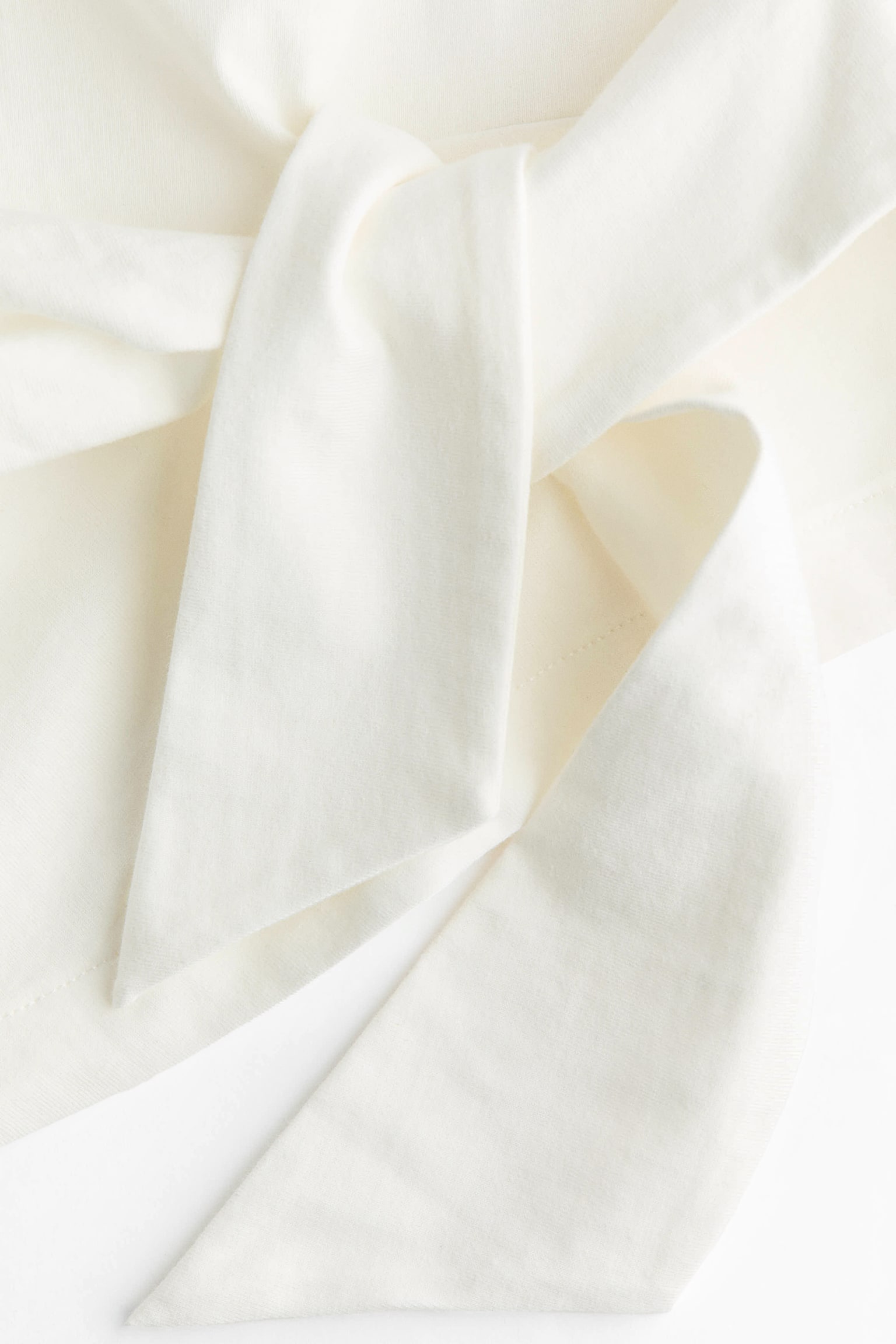 Tie-Detail T-Shirt - White/White/black striped/Gray melange - 3