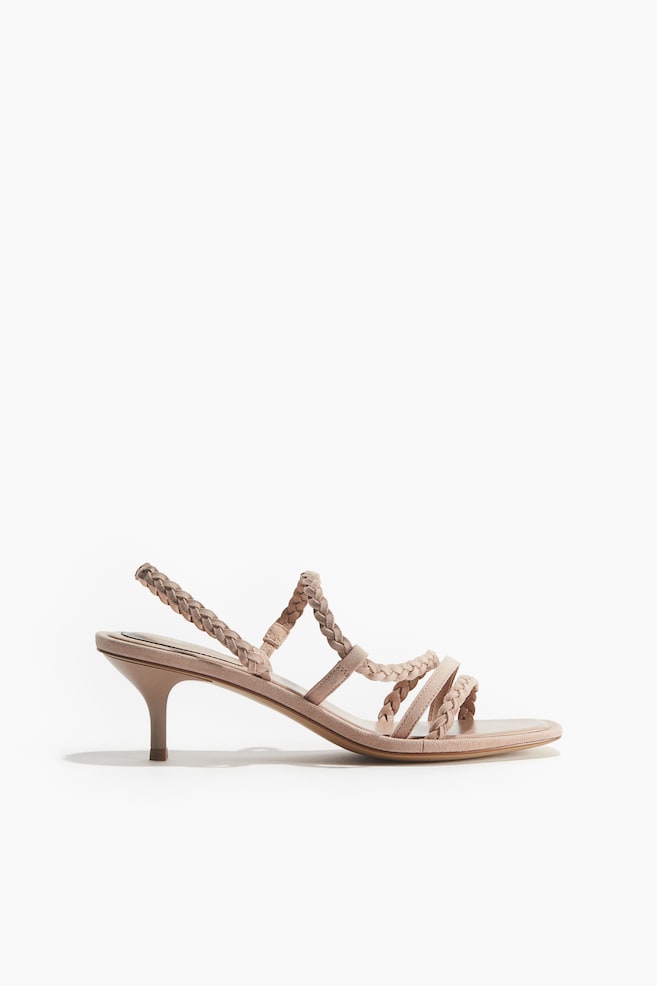 Heeled suede sandals - Beige - 1