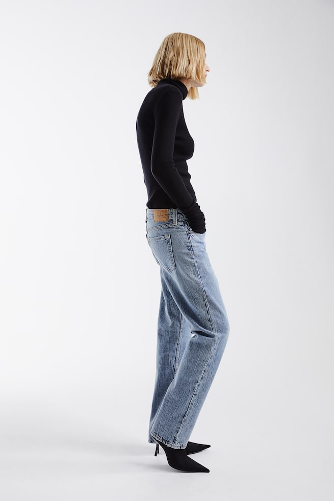 Straight Regular Jeans - Lys denimblå/Sort/Cream/Lys denimblå/dc - 4