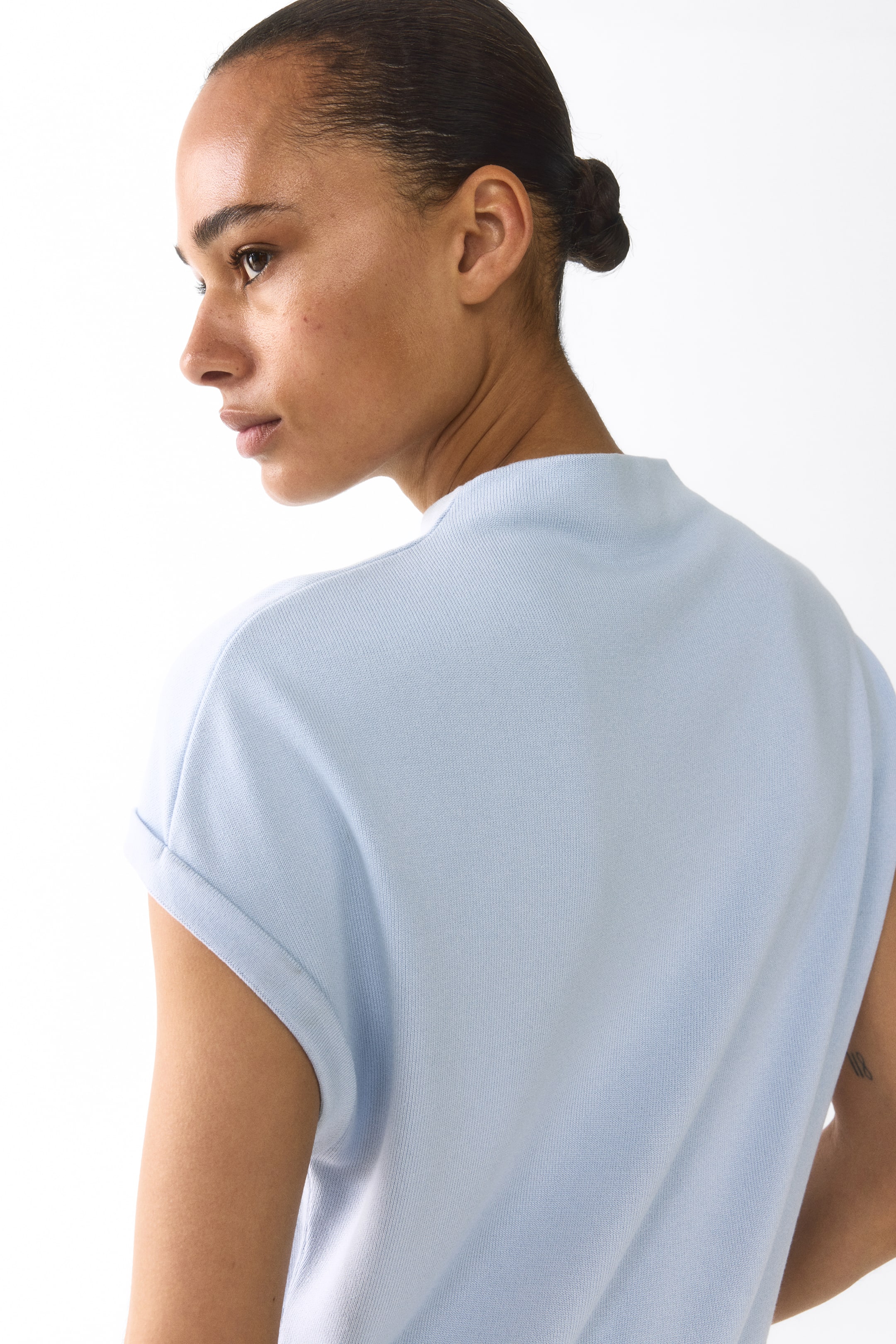 Draped Fine-Knit Top