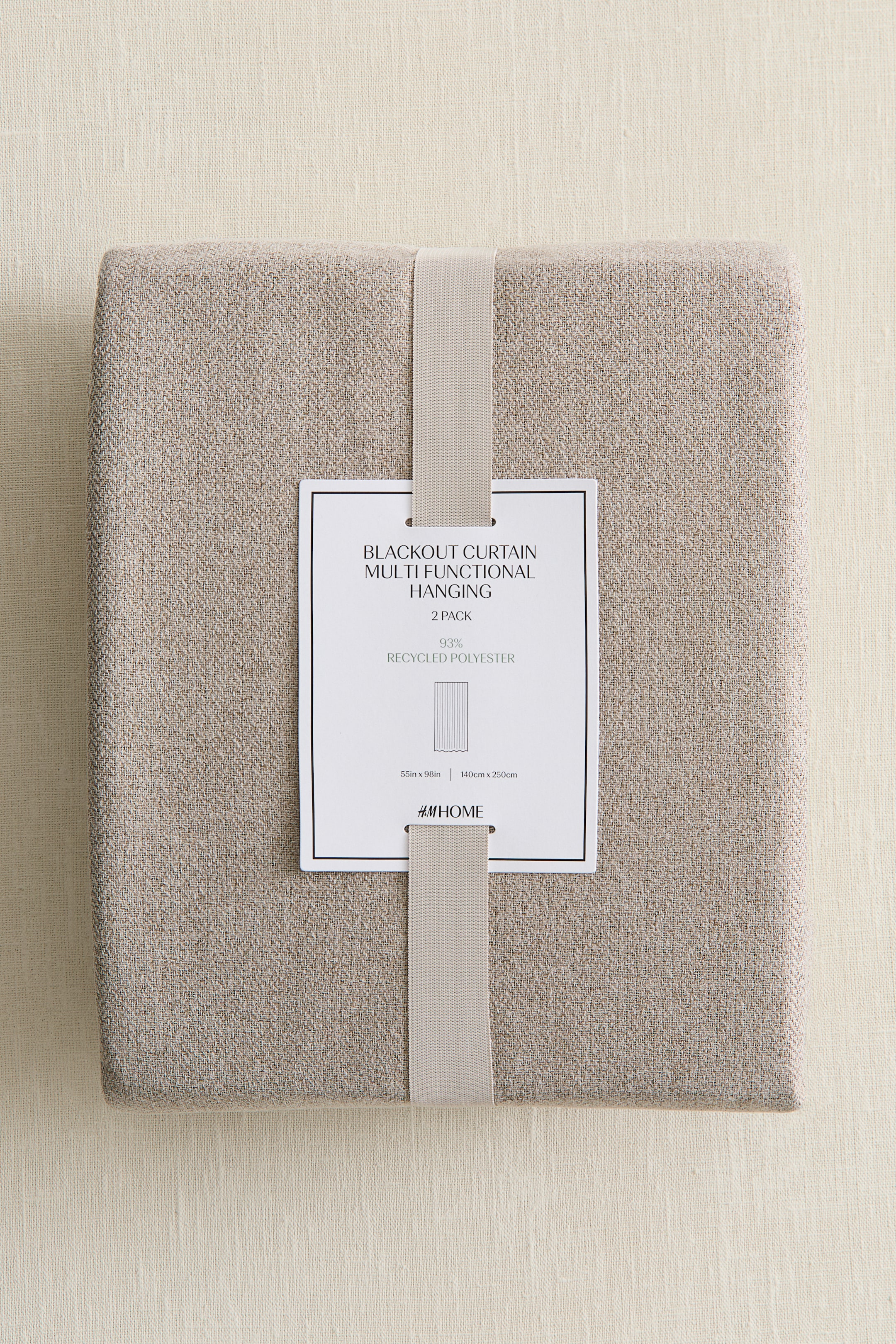 View larger image: 2-Pack Blackout Herringbone Curtain Panels - Beige melange - Home All | H&M US 2