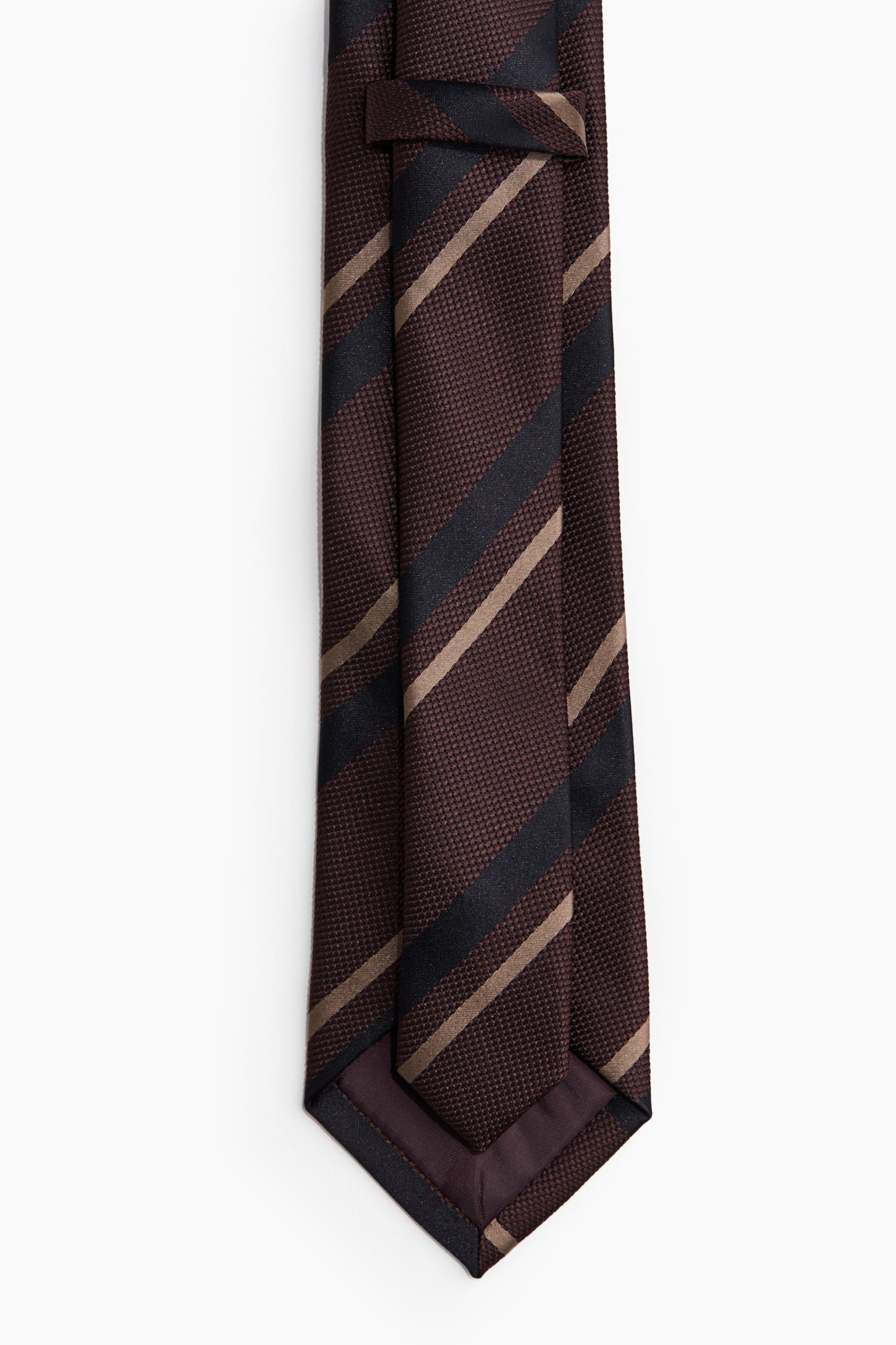 Patterned tie - Burgundy/Striped/Black/Checked - 2