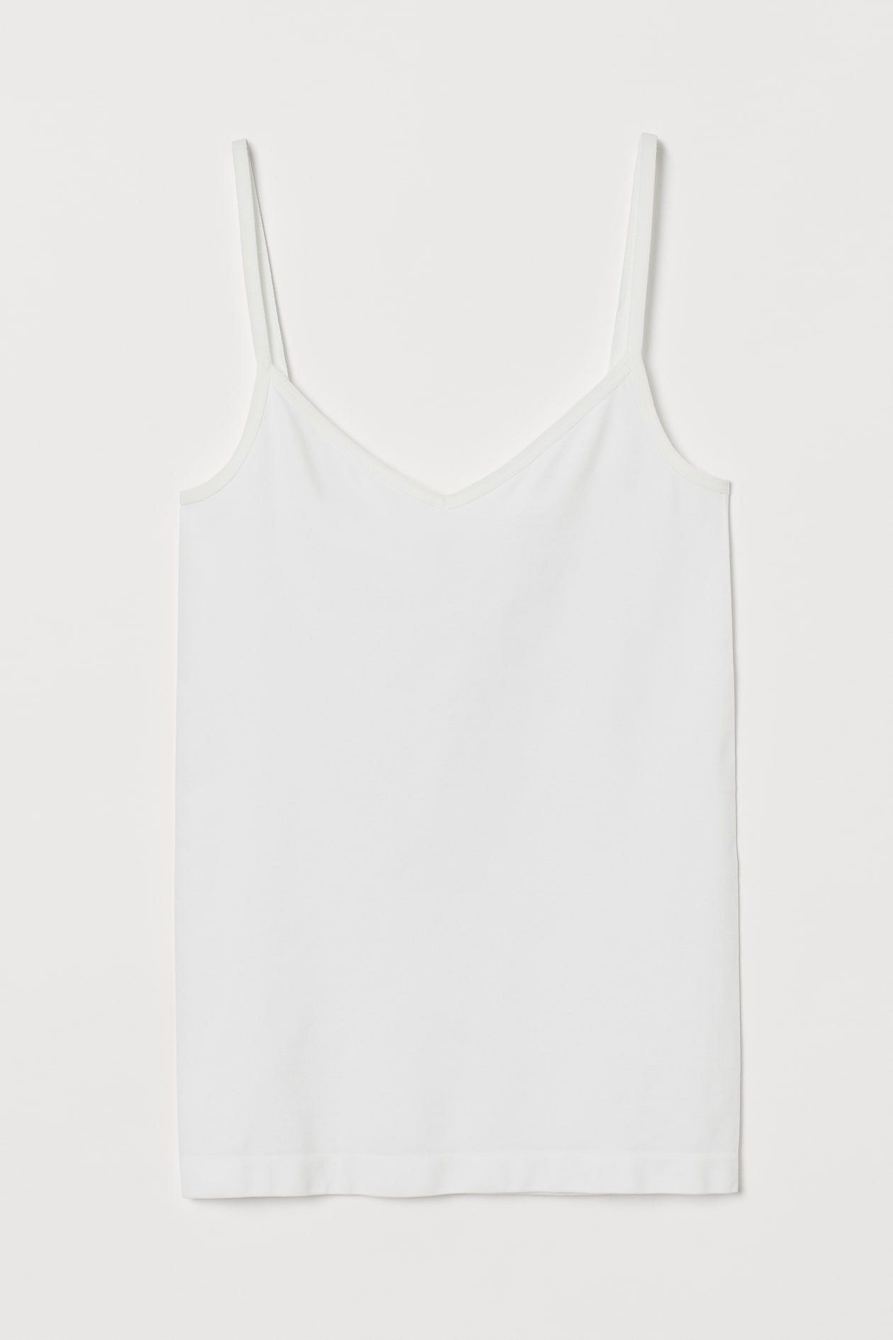 Seamless strappy top - V-neck - Sleeveless - White - Ladies | H&M GB