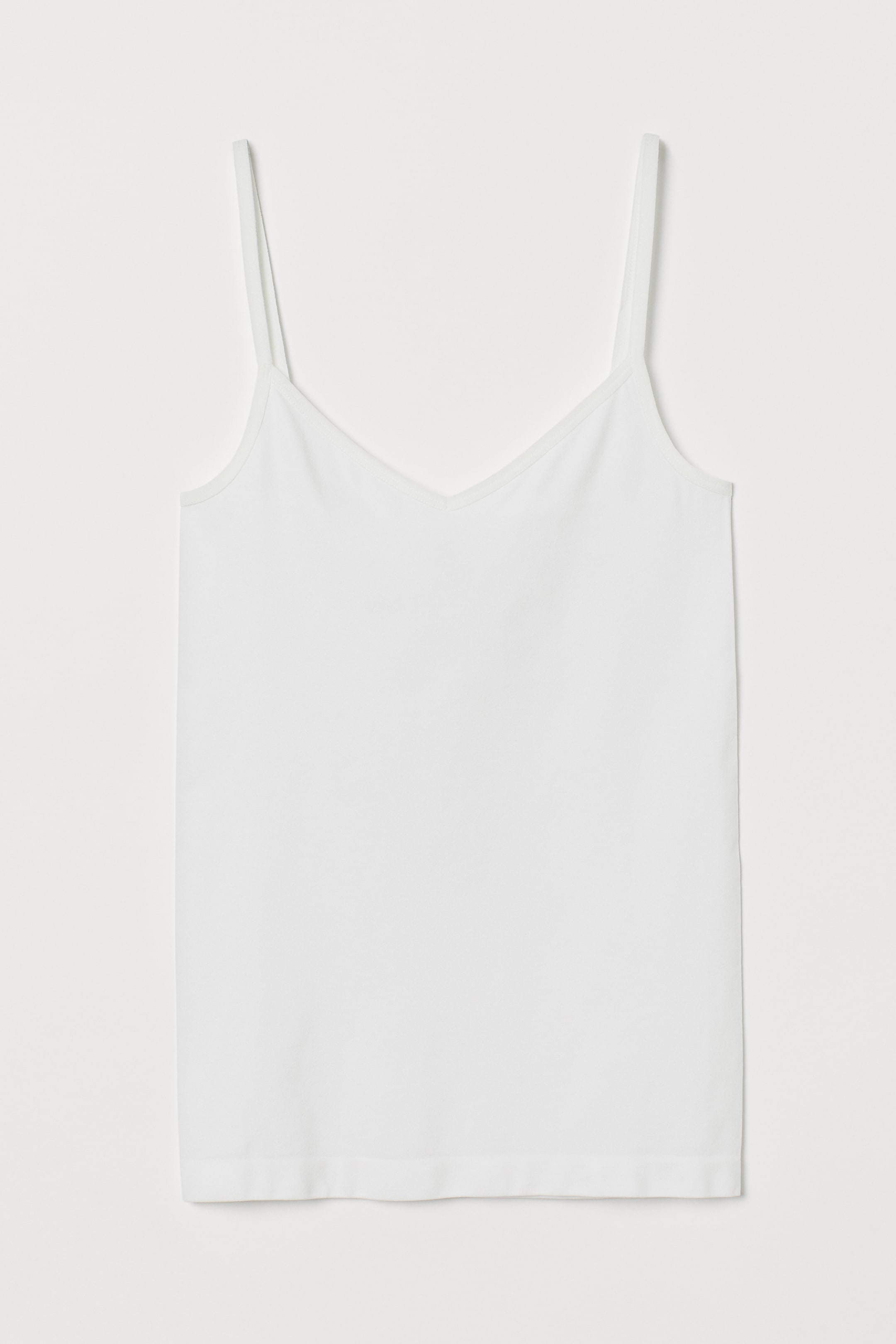 Seamless strappy top - V-neck - Sleeveless - White - Ladies | H&M GB