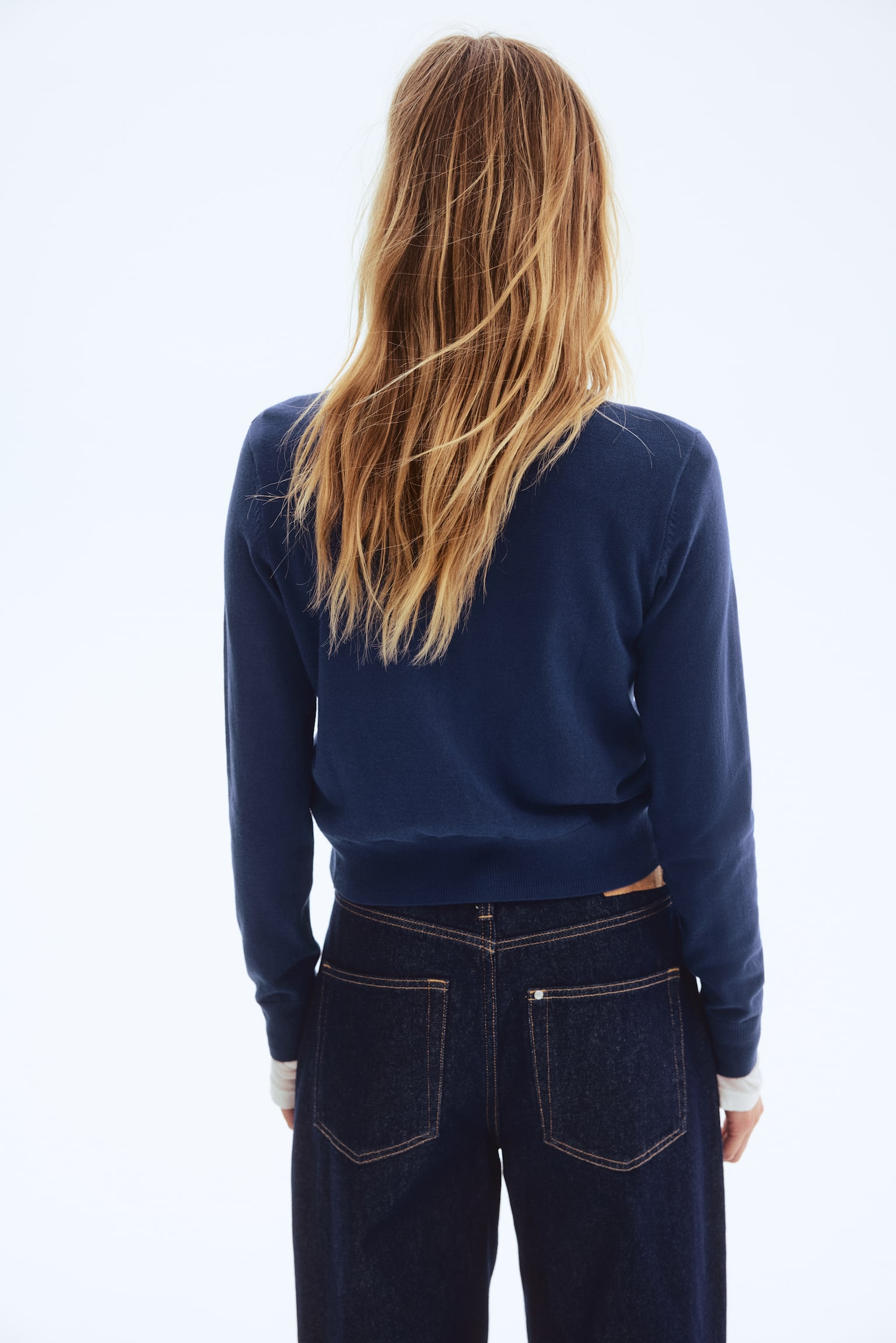 Fine-knit cardigan - Navy blue/Light blue/Black/Mole/Pink/Lilac - 4