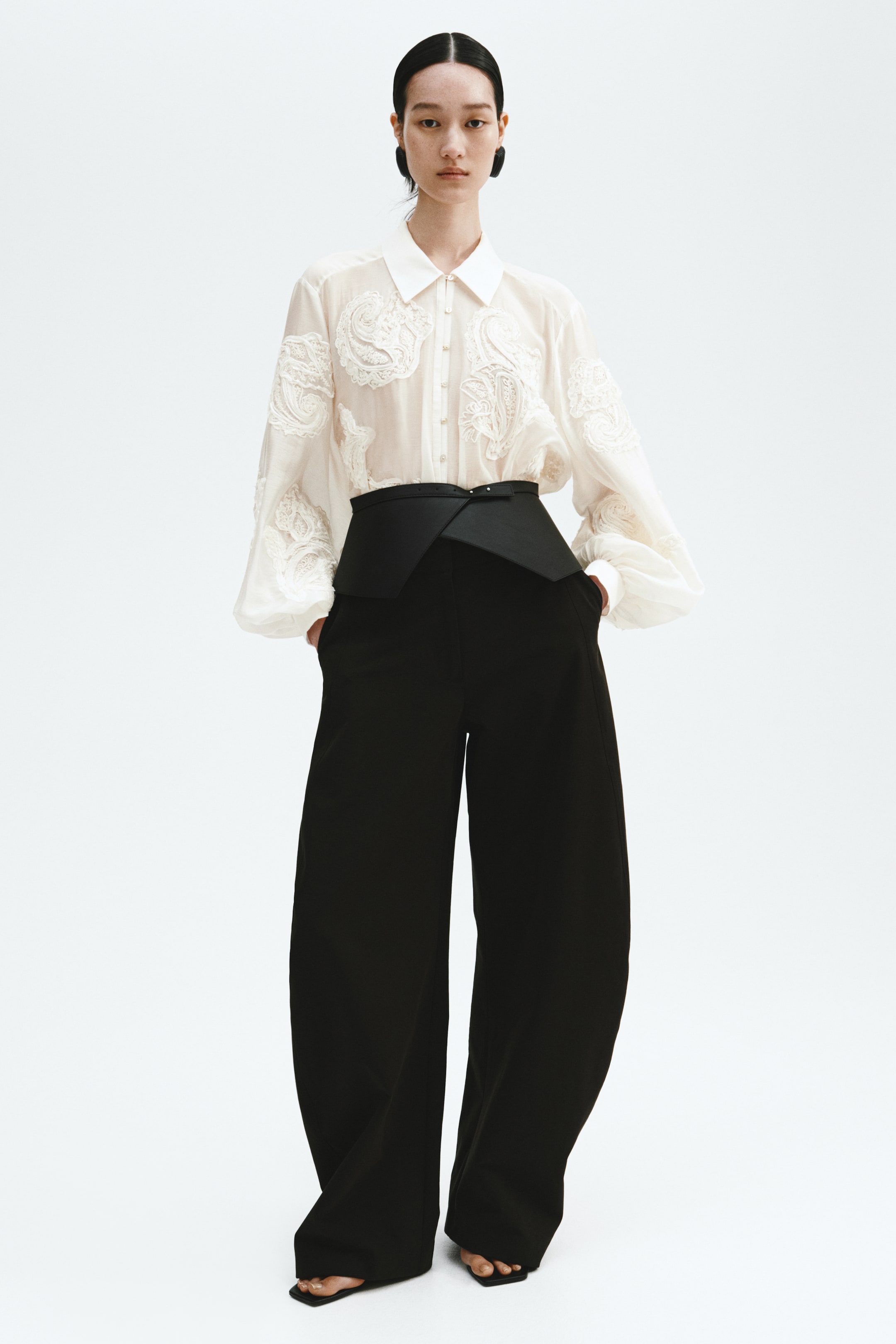 View larger image: Embroidered blouse - Cream - Ladies | H&M IN 1