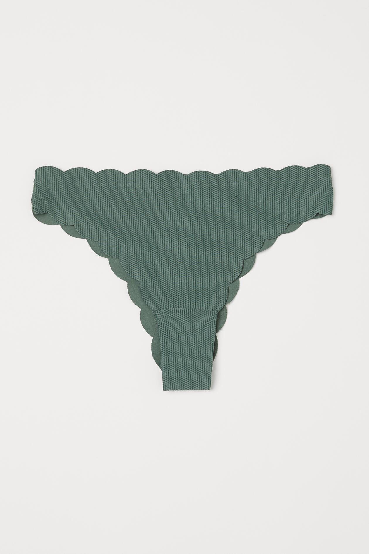 Brazilian Bikini Bottoms - Regular waist - Khaki green - Ladies | H&M US