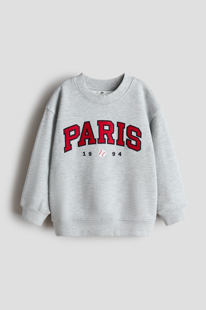 Printed crew-neck sweatshirt - Light grey marl/Paris/Black/Sports dept./Light blue/New York '92/White/La Panthère/Yellow/Athlétisme - 1