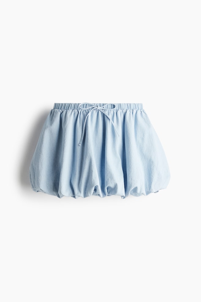 Bubble-hem denim skirt - Light denim blue - 1