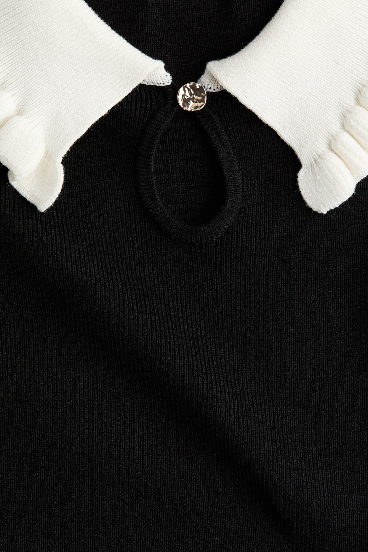 Collared dress - Black/White - 5