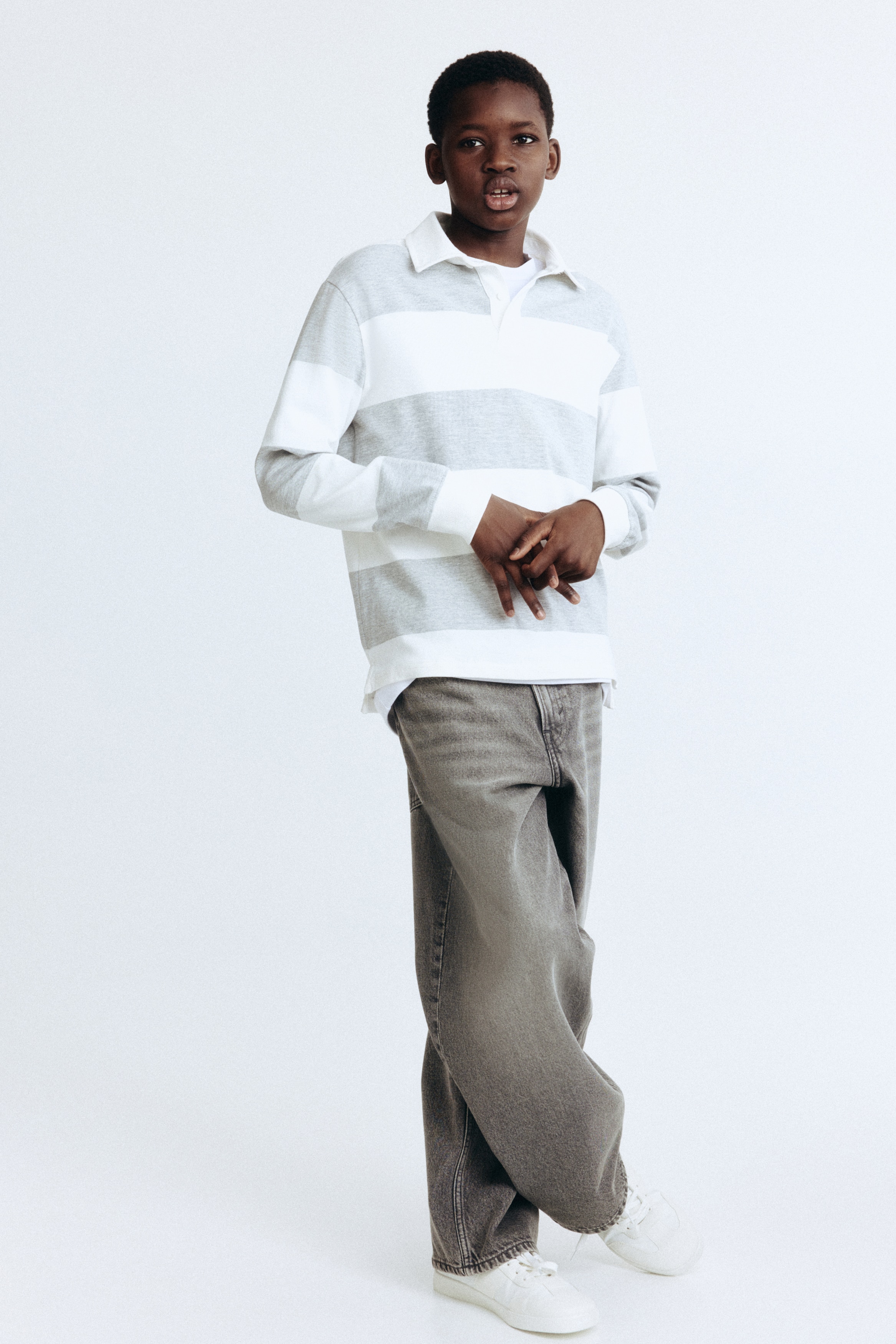 Super Baggy Jeans - Denimgrau/Helles Denimblau