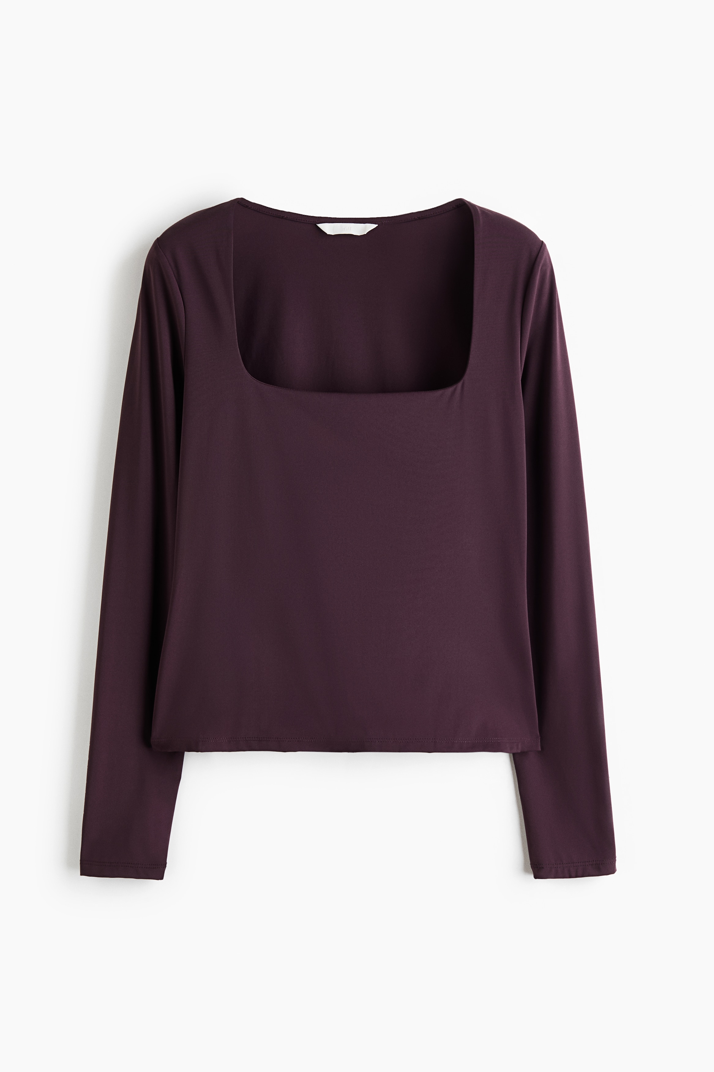 Square-Neck Ponte Top - Plum red/Dark brown/leopard print/Black/Dark gray