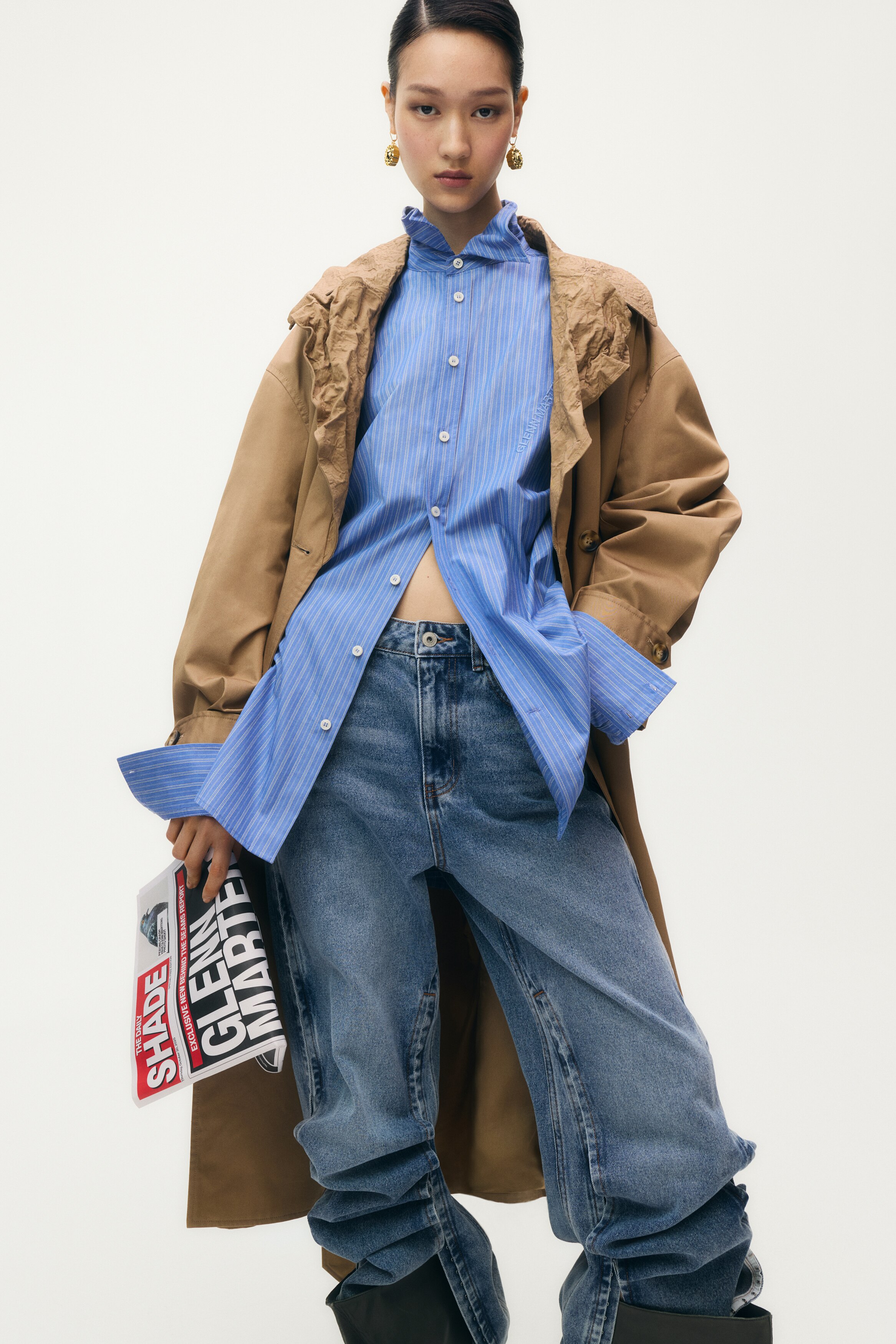 サイドスリットワイドデニム - デニムブルー - レディース | H&M JP