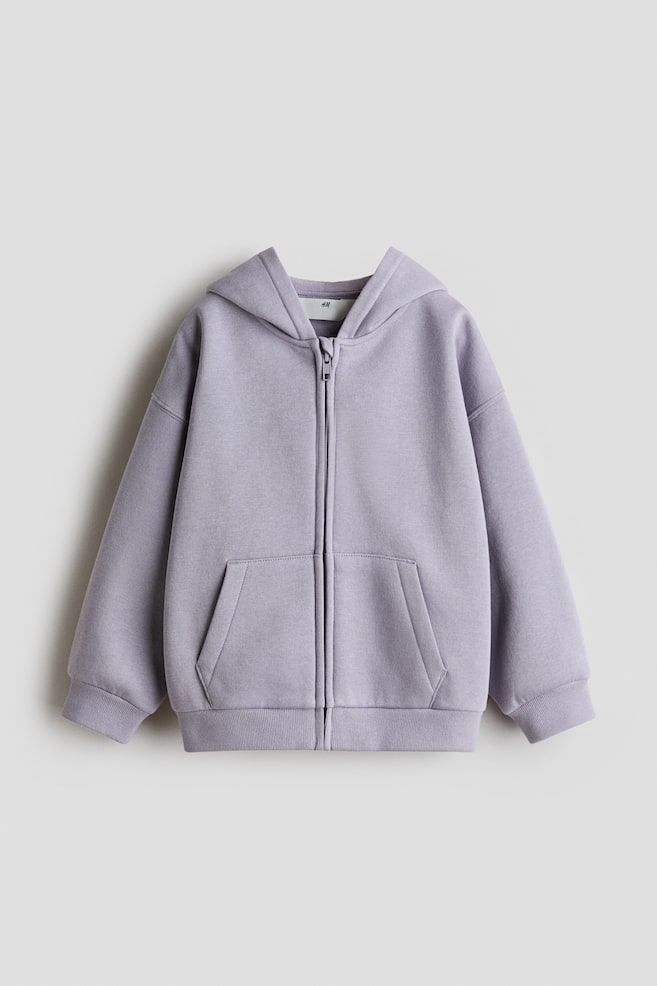 Oversized Brushed-Inside Hooded Jacket - Light purple/Pink/Dusty purple/floral/Light pink/cherries - 1