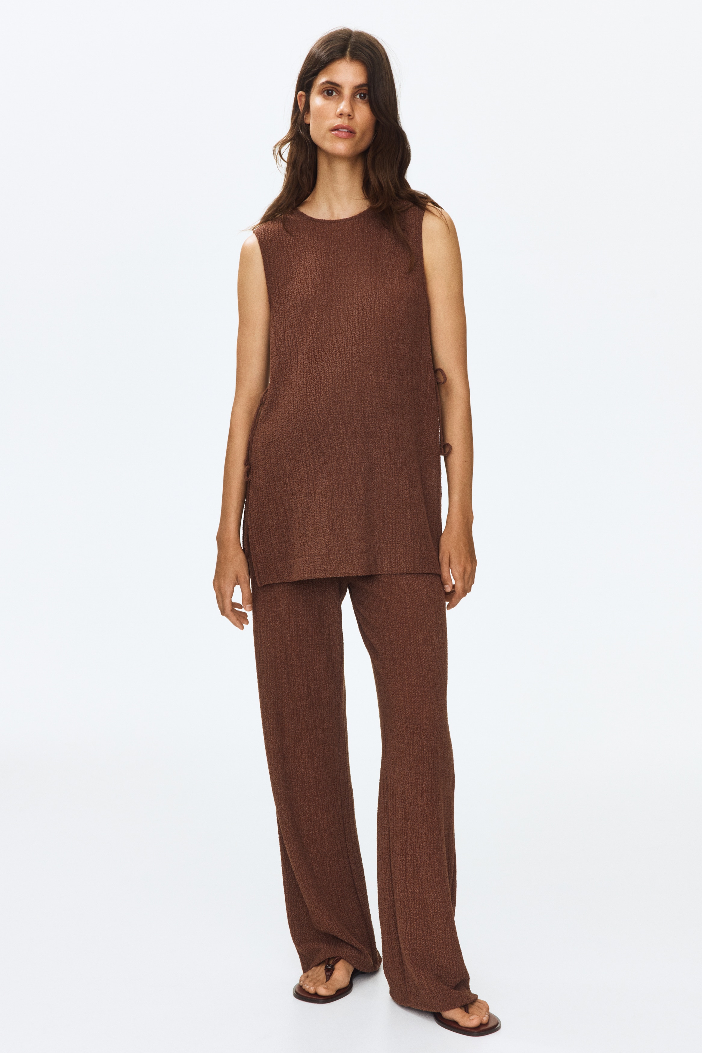 Women's Brown MAMA 2-Piece Crinkled Jersey Set | H&M US