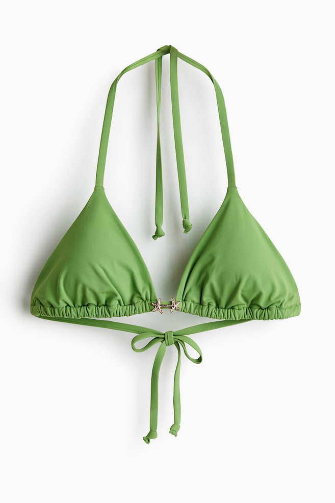 Padded Triangle Bikini Top - Green - 1