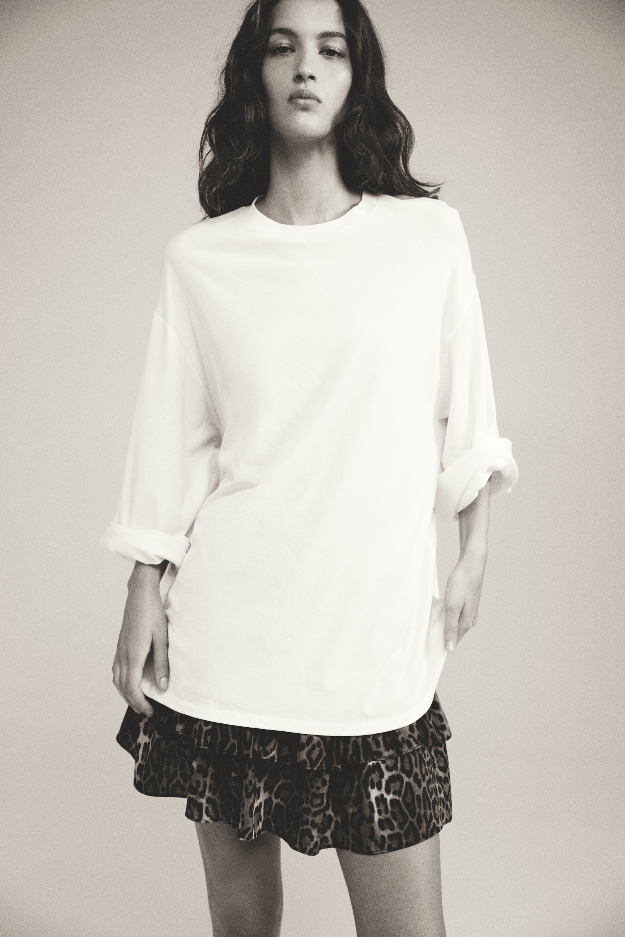 Tiered Viscose-Blend Skirt