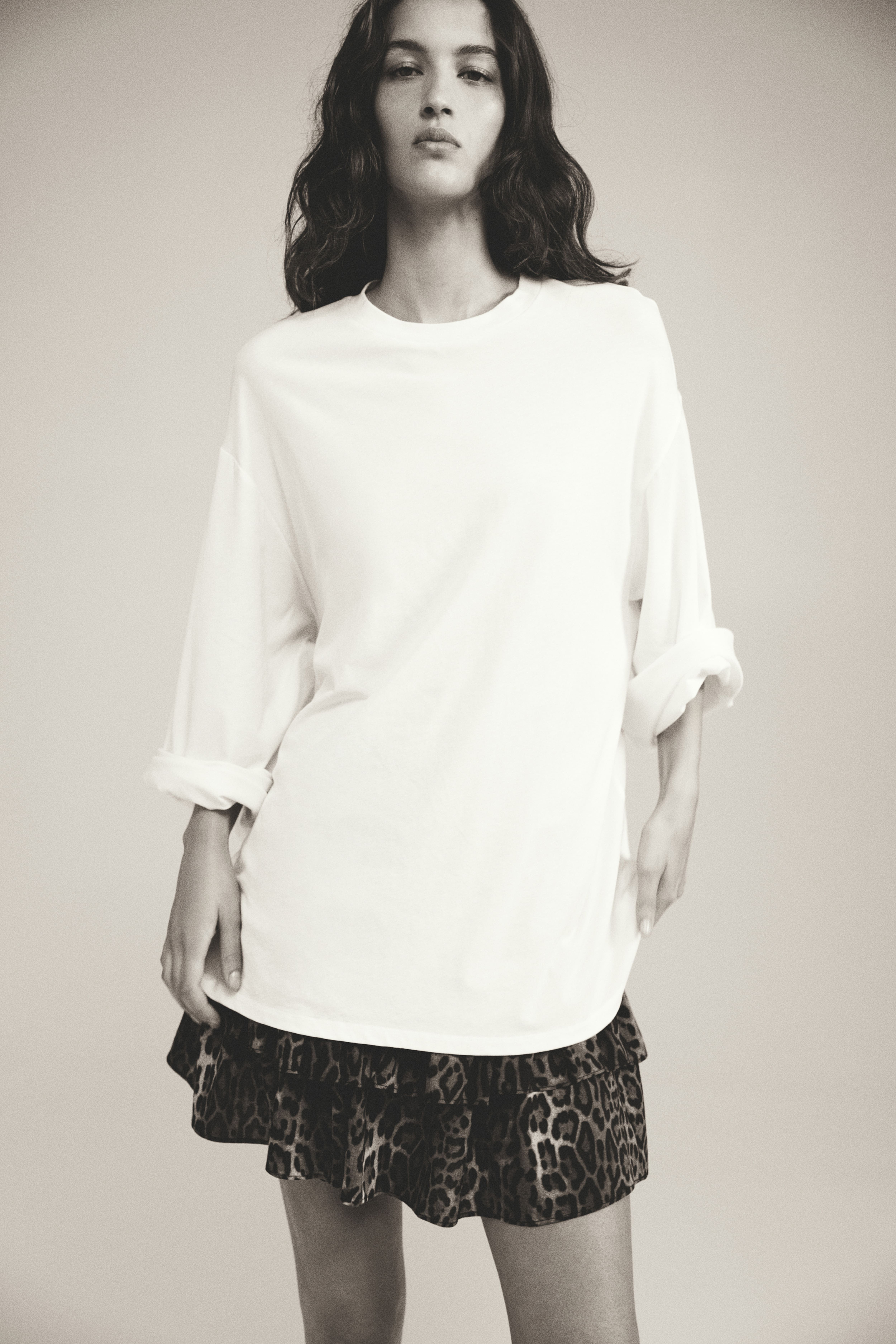 Tiered Viscose-Blend Skirt