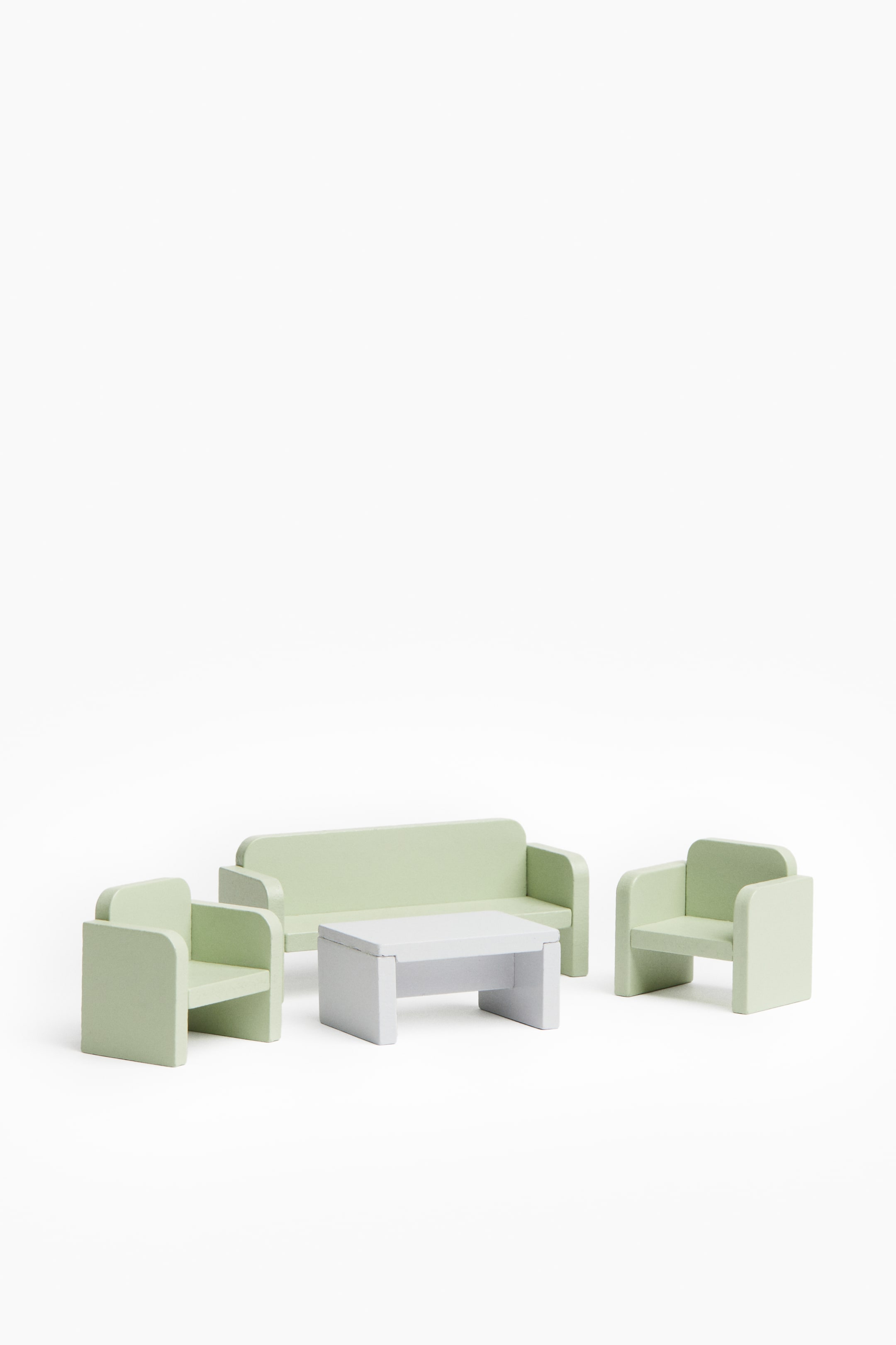 Wooden Dollhouse Toy Set - Light green - Home All | H&M US