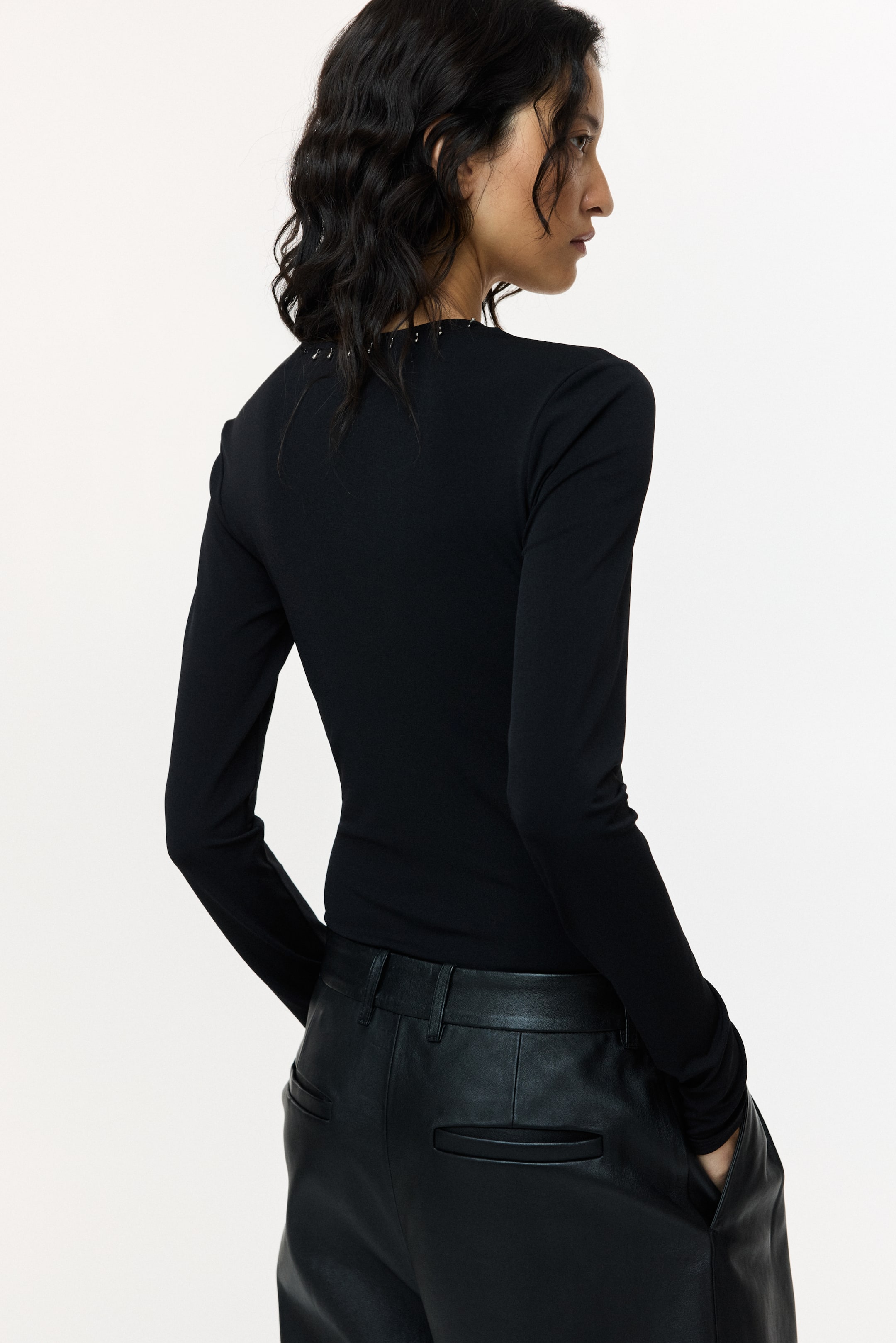 View larger image: Bead-trimmed body - Black - Ladies | H&M GB 4