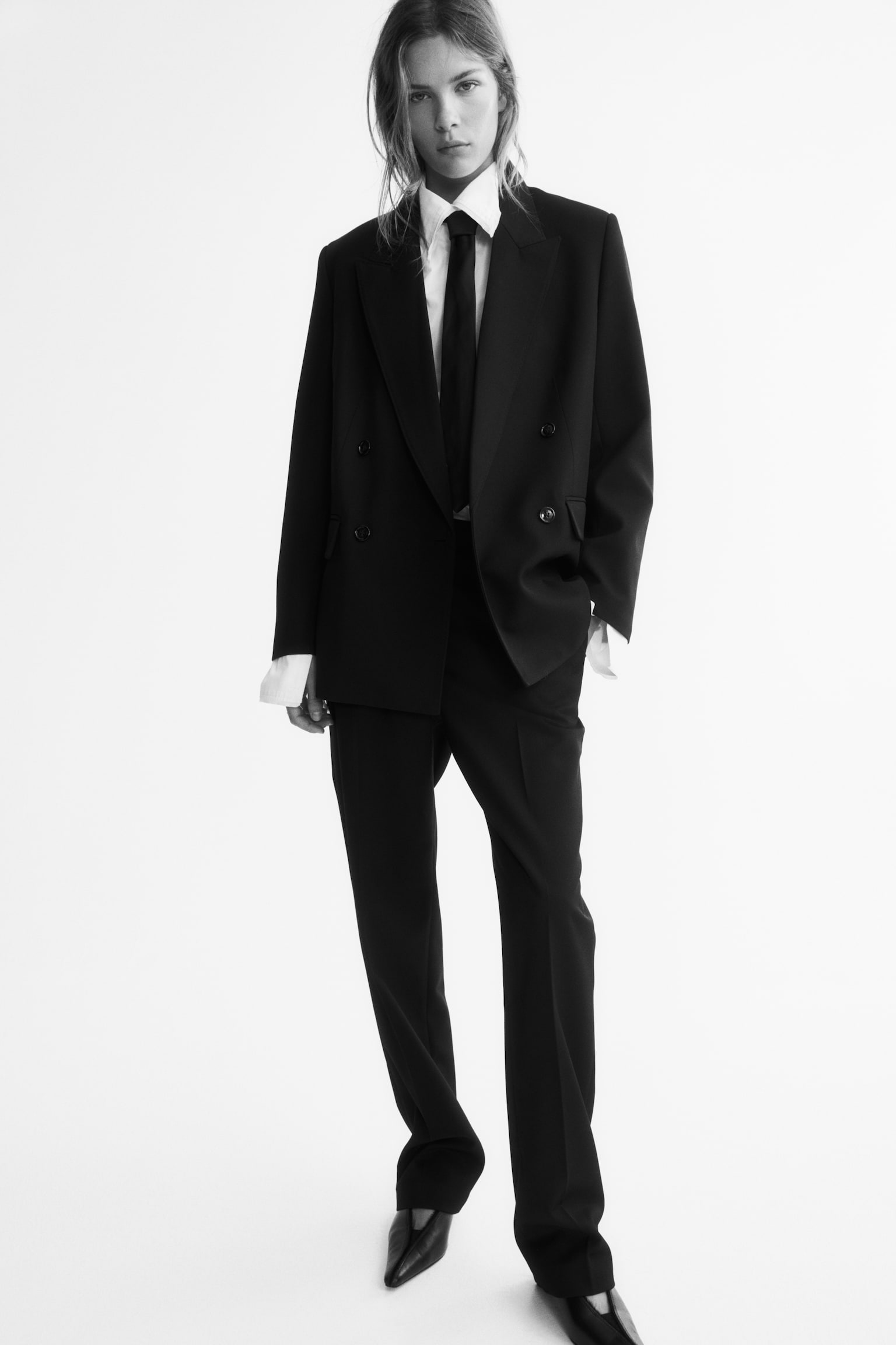 Женские брюки H&M Wool-Blend Dress Pants, цвет: Чёрный — фото 2