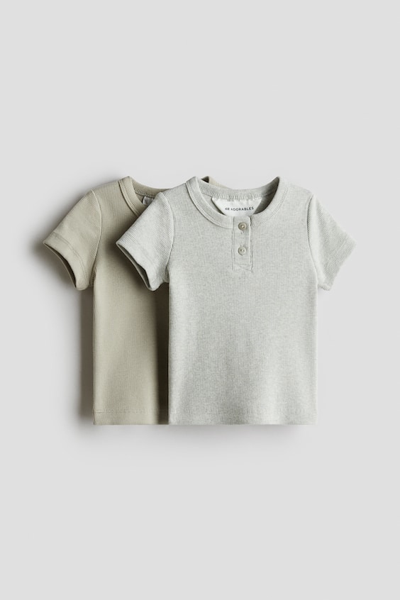 Детские рубашки H&M 2-pack Cotton Henley Shirts