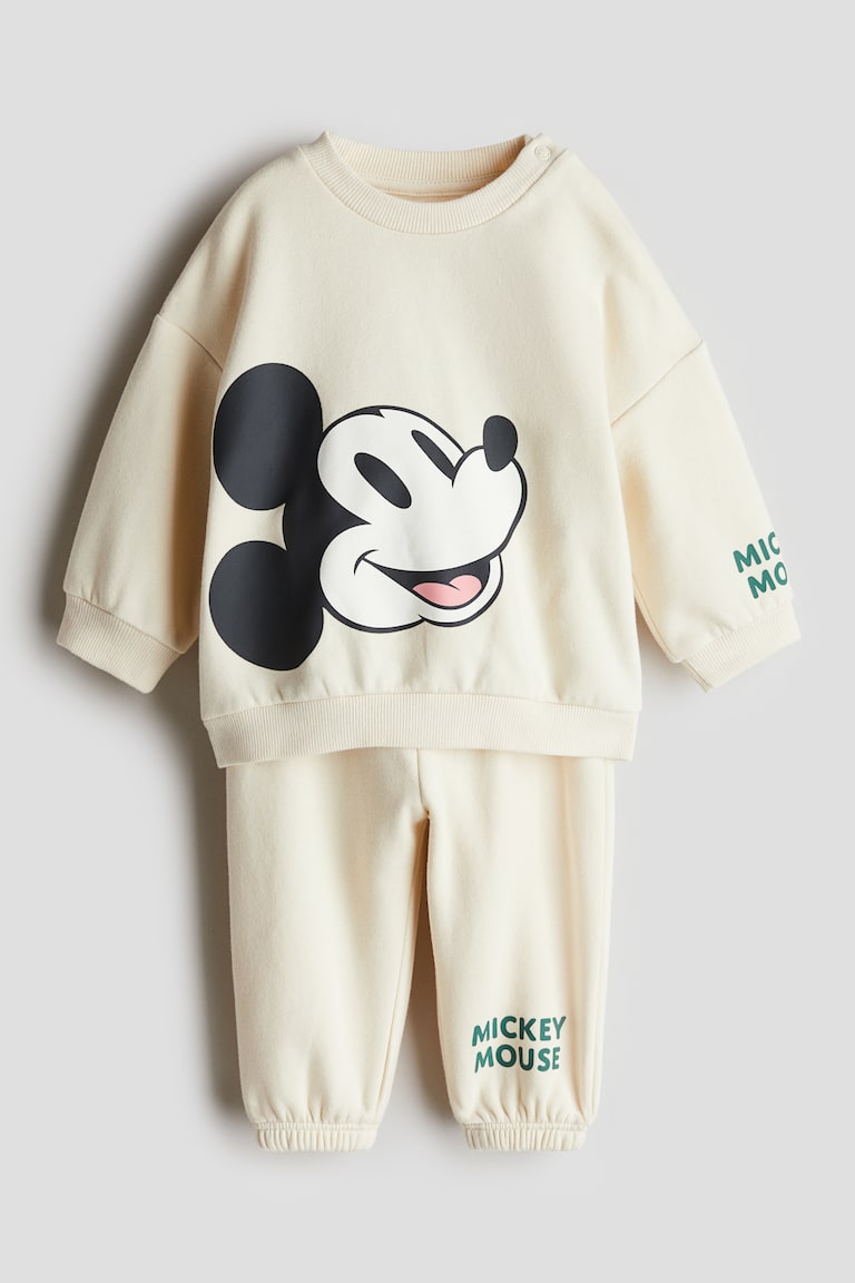 2-piece Set with Motif - Cream/Mickey Mouse - Kids | H&M US