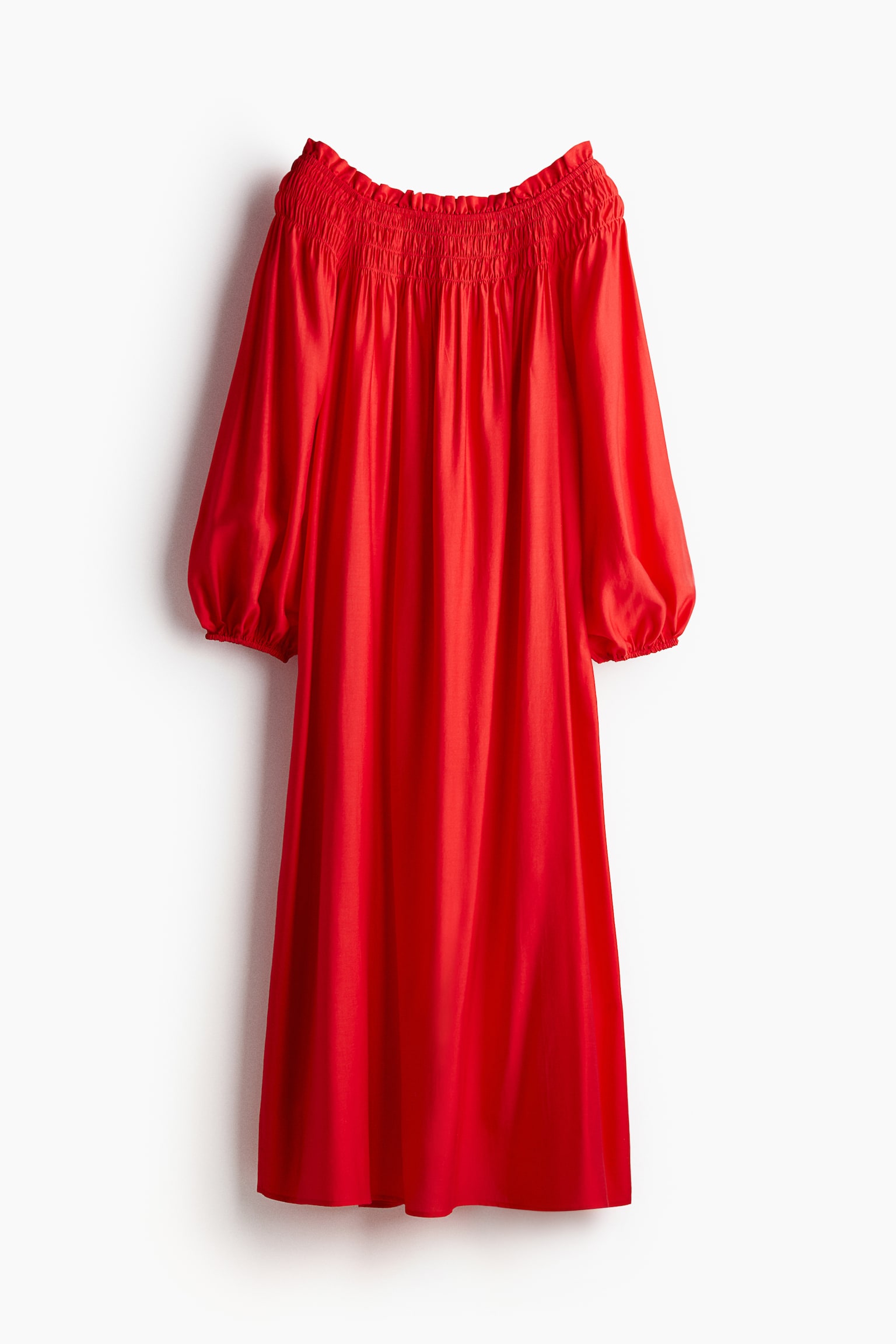 Robe oversize avec épaules nues - Rouge/Noir/motif - 2