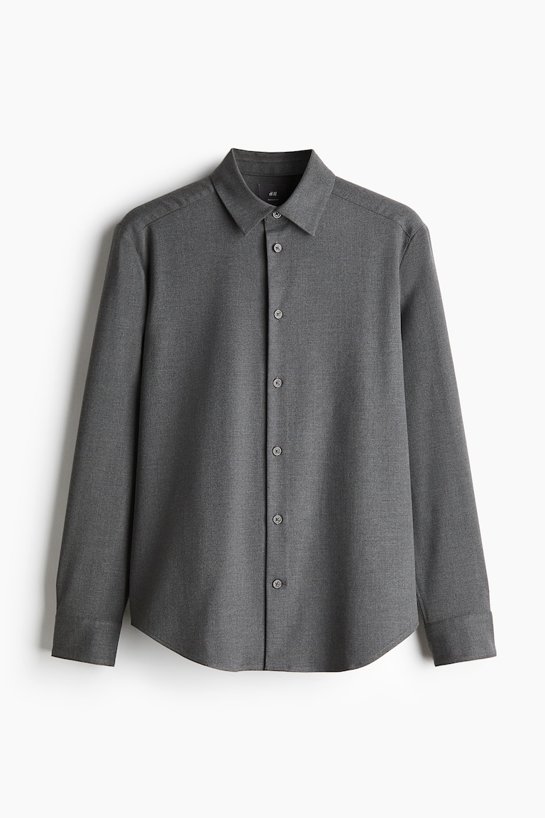 Men's Dark gray Regular Fit Twill Shirt | H&M US